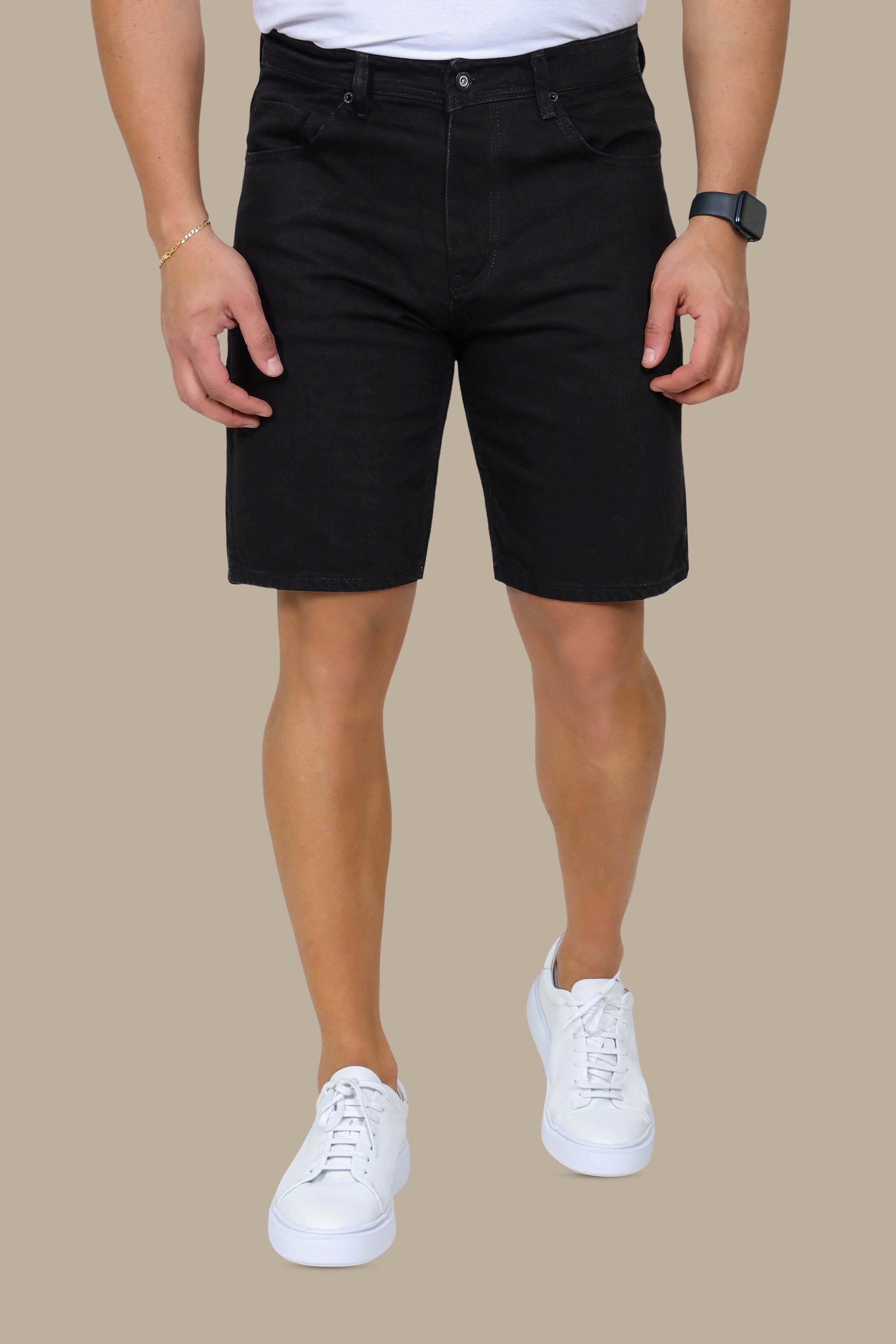 Relaxed Edge: Boyfriend Cut Denim Shorts in Black