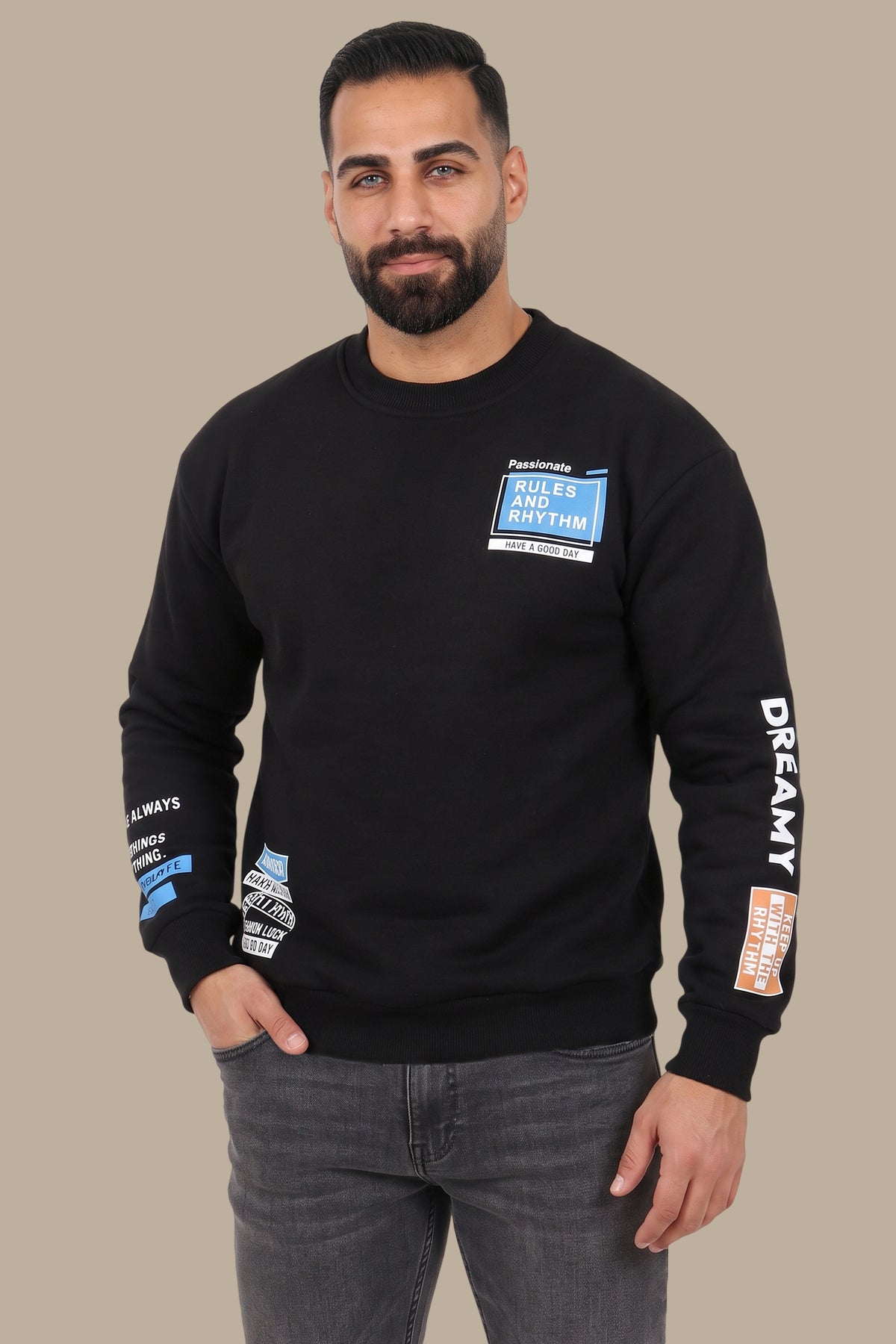 Sweatshirt with Double Square Quote Design