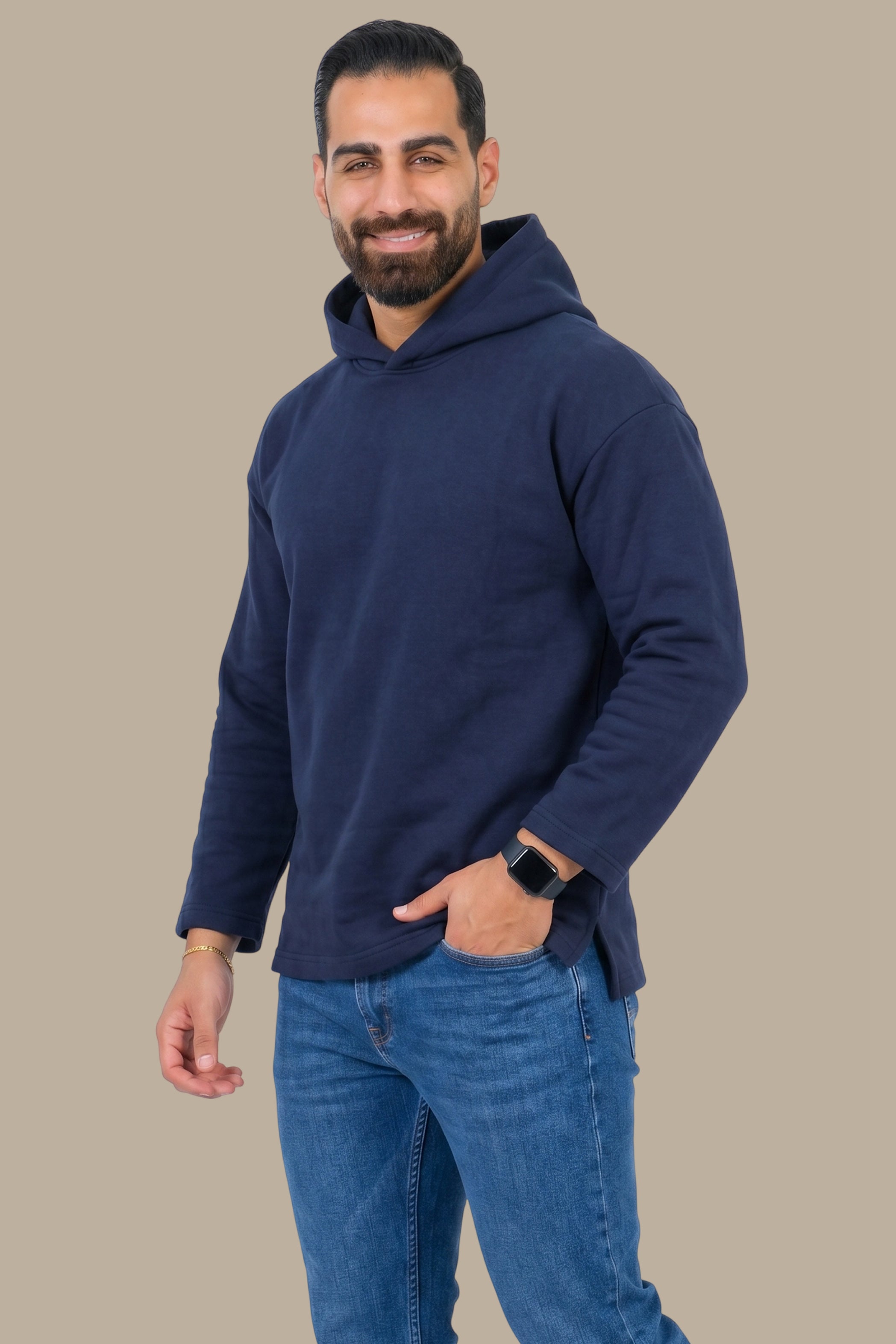 Navy Plain Basic Hoodie