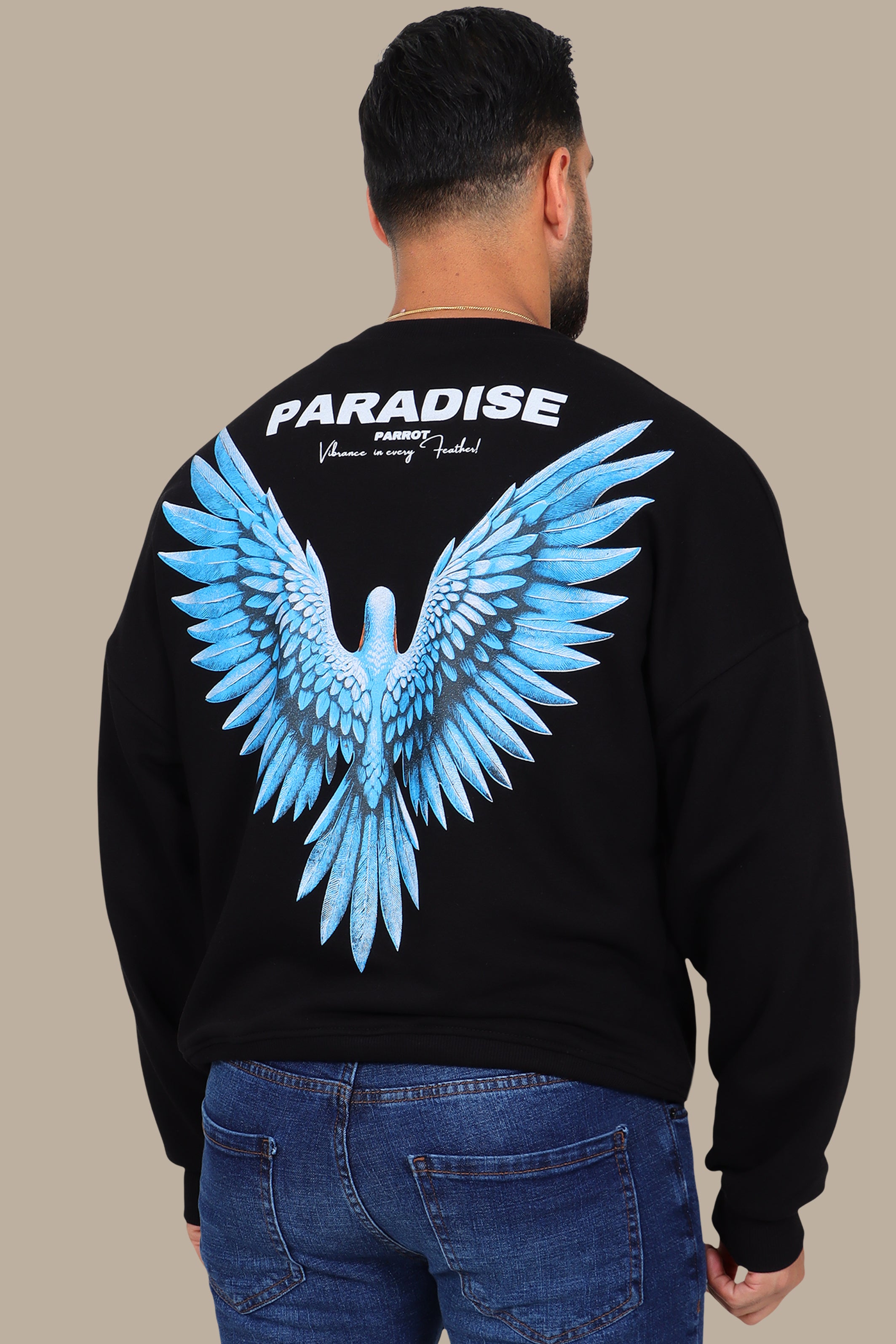 Paradise Parrot Black Sweatshirt