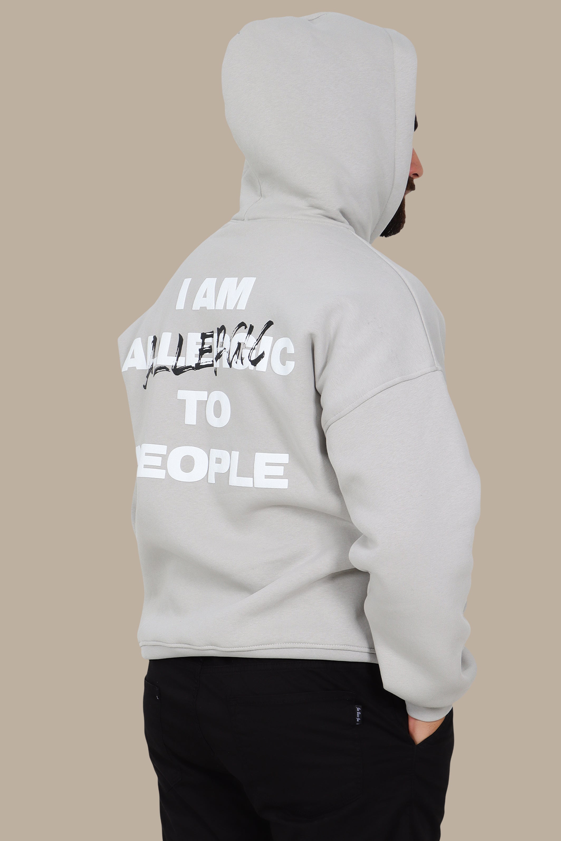 Calm Grey Statement Hoodie