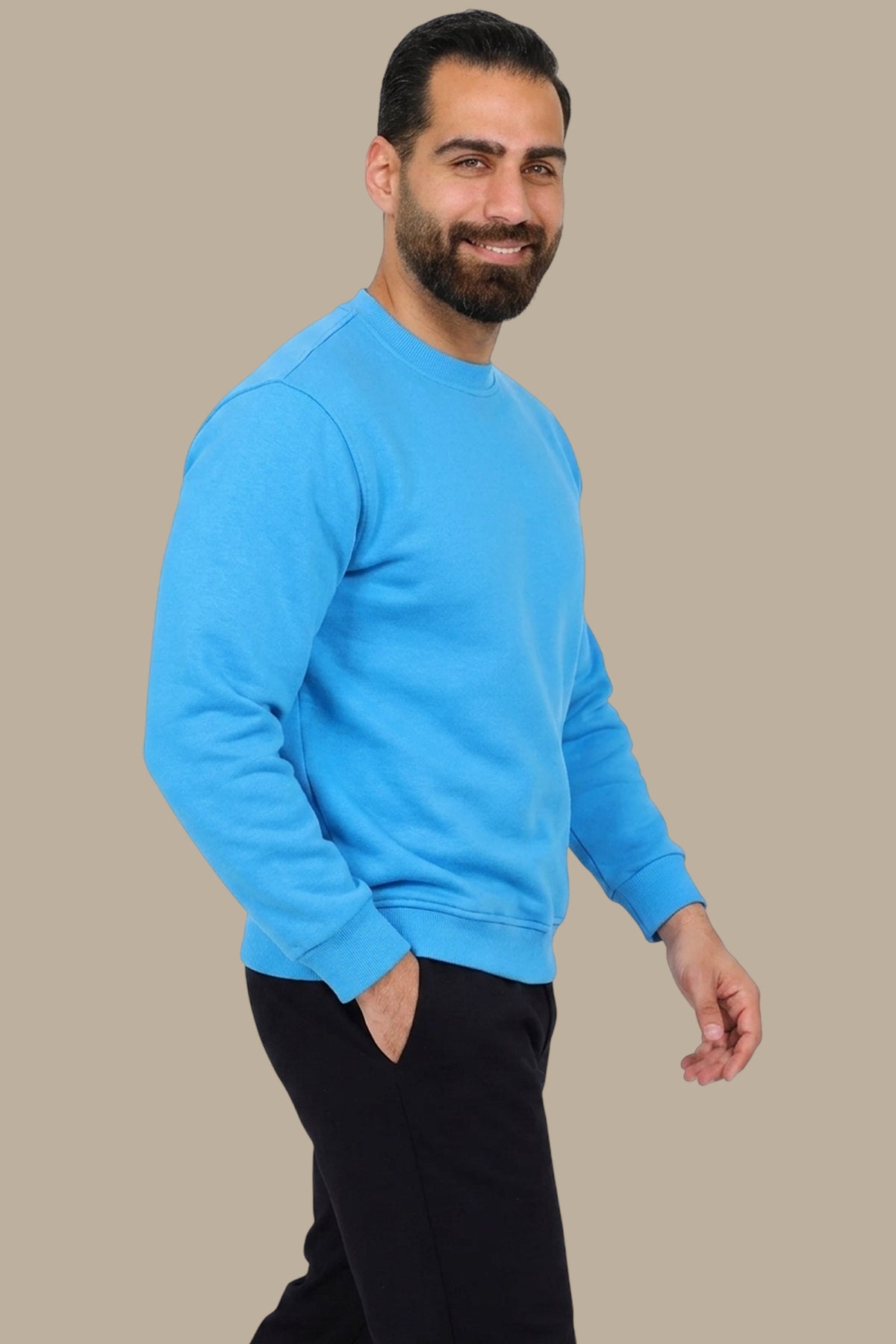 Blue Oversized Basic Sweatshirt