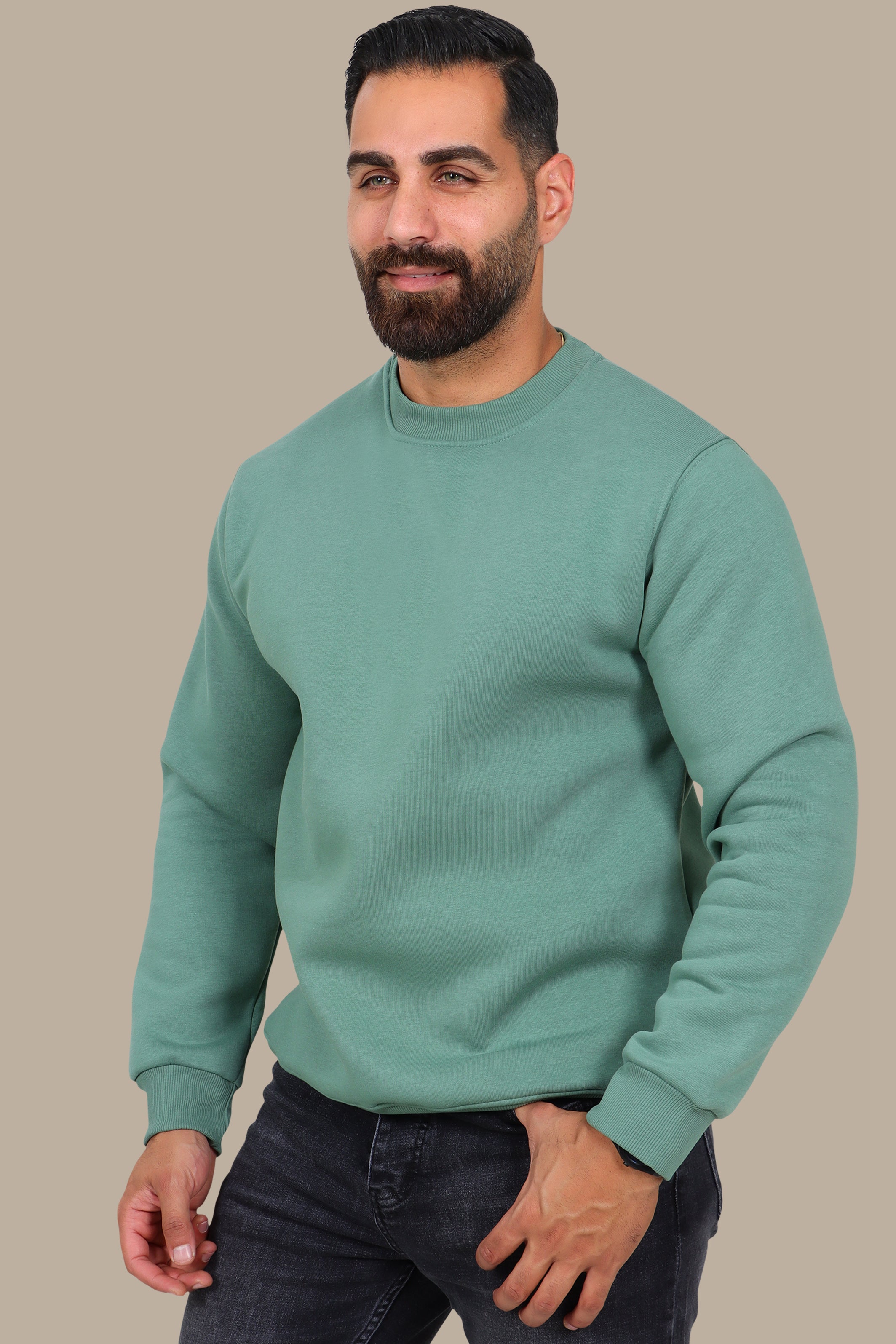 Oversized Aqua Sweatshirt in Soft Basic Finish