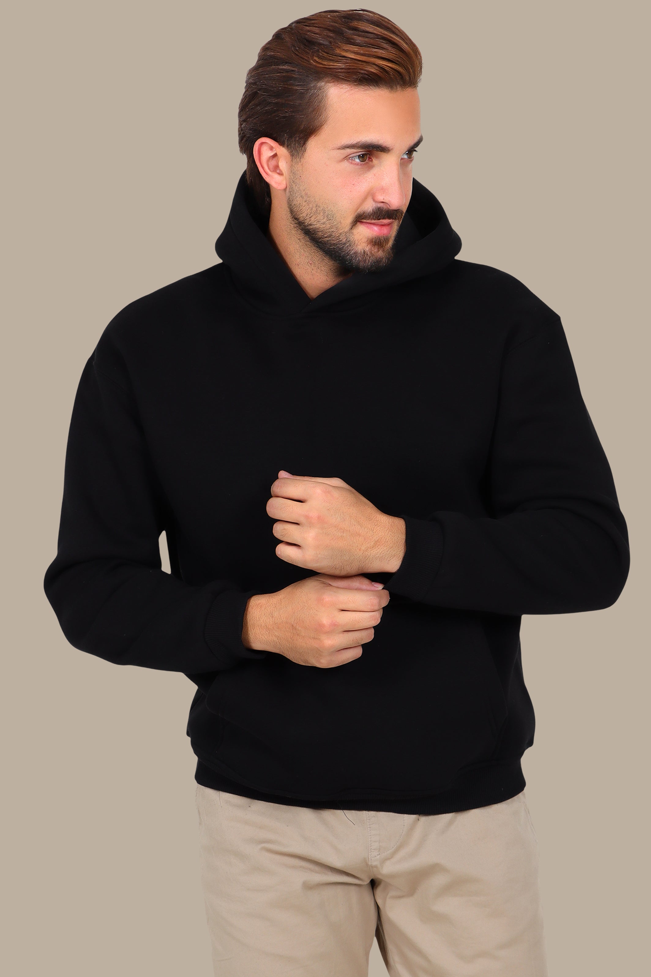 Minimal Comfort: Oversized Basic Hoodie Black