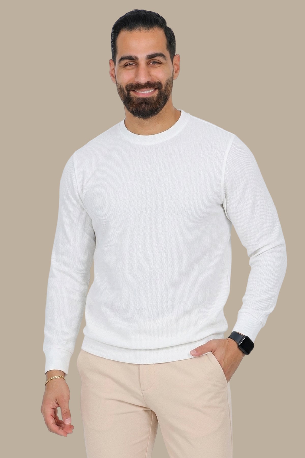 White Structured Sweatshirt