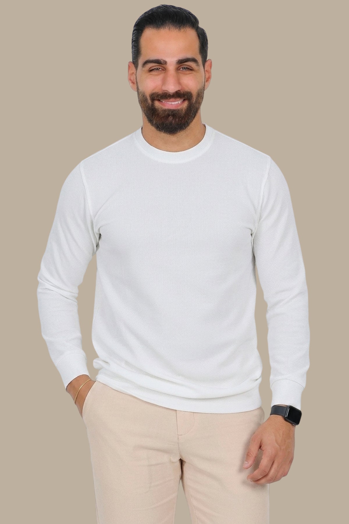 White Structured Sweatshirt