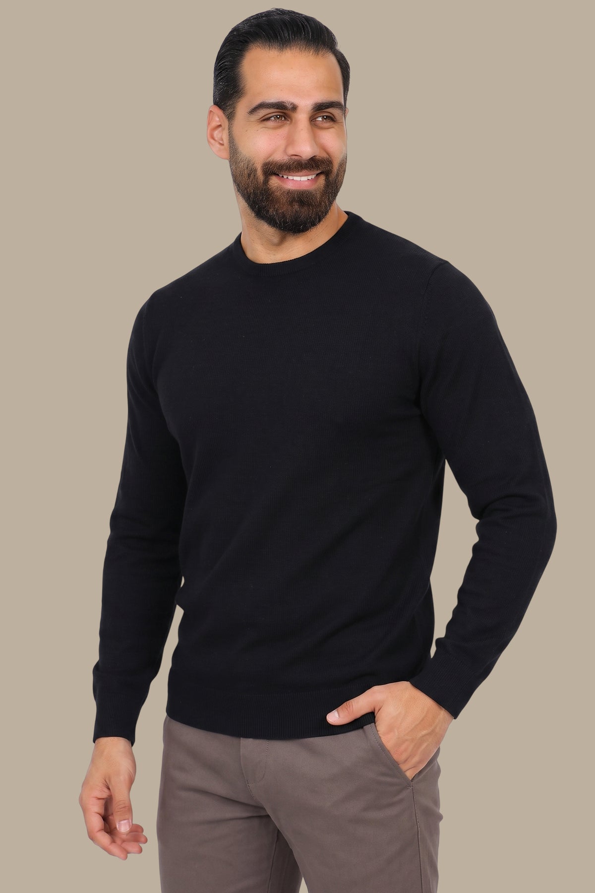 Black Structured Sweatshirt