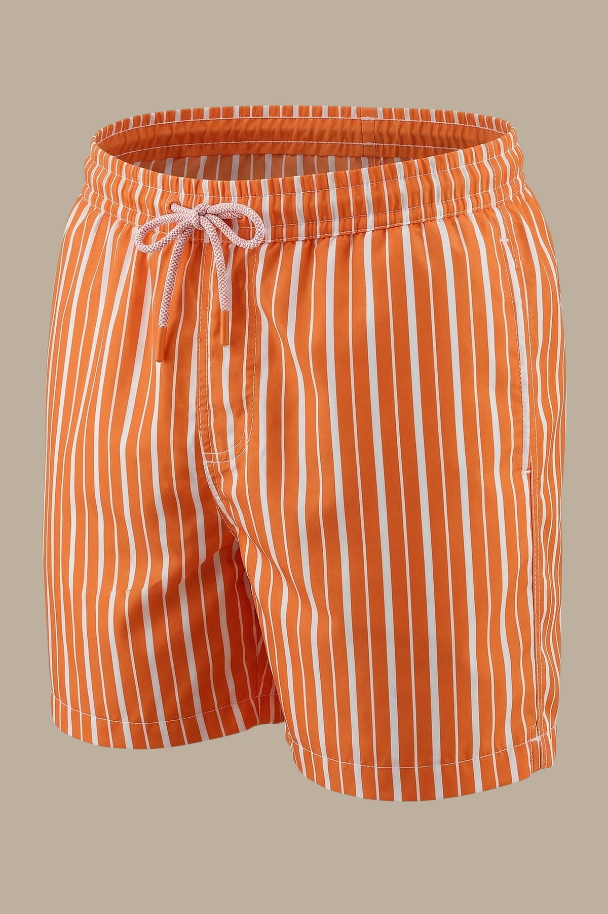 Sunset Stripes: Orange Striped Swimwear