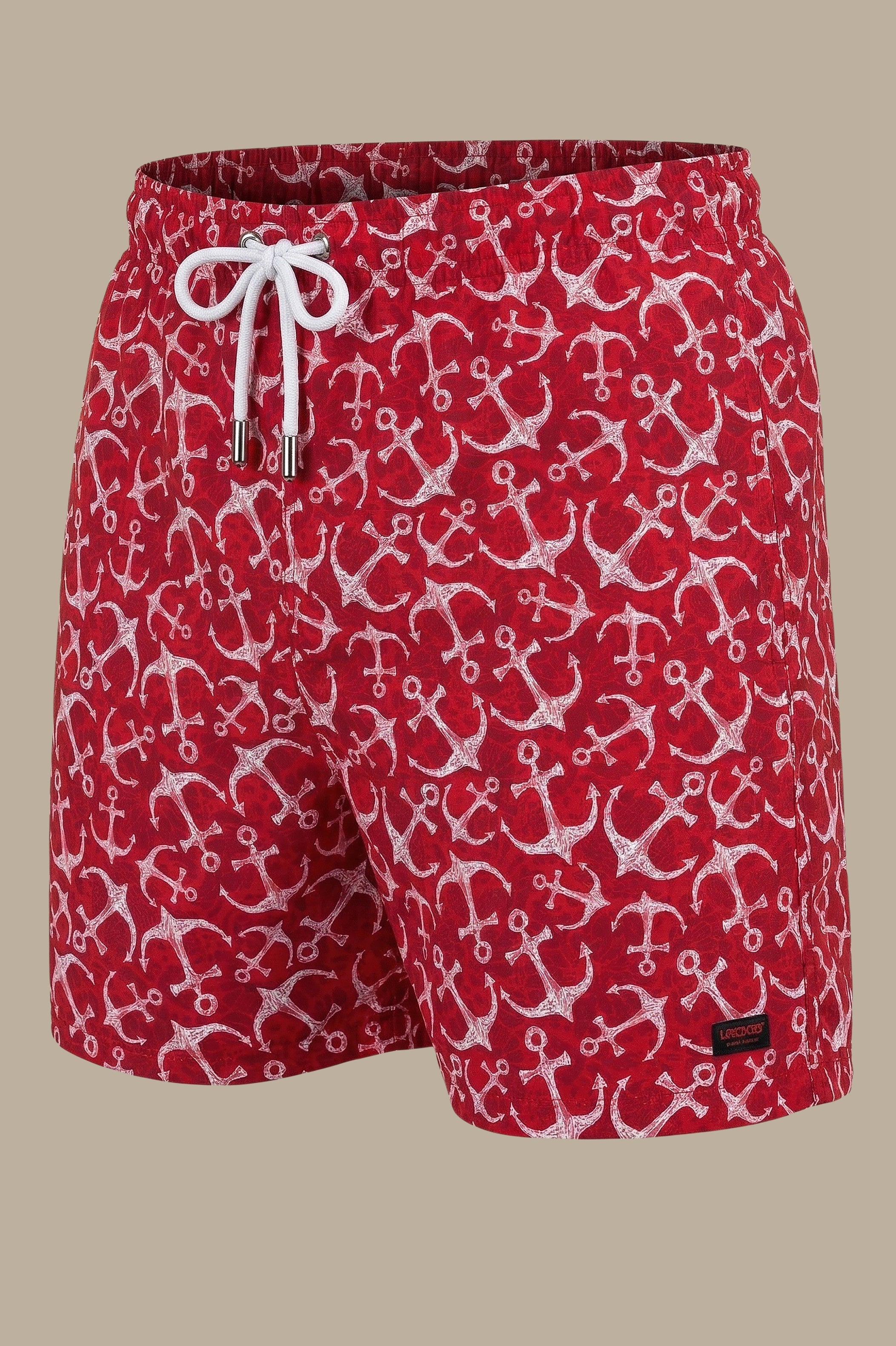 Red Anchor-Print Swimwear