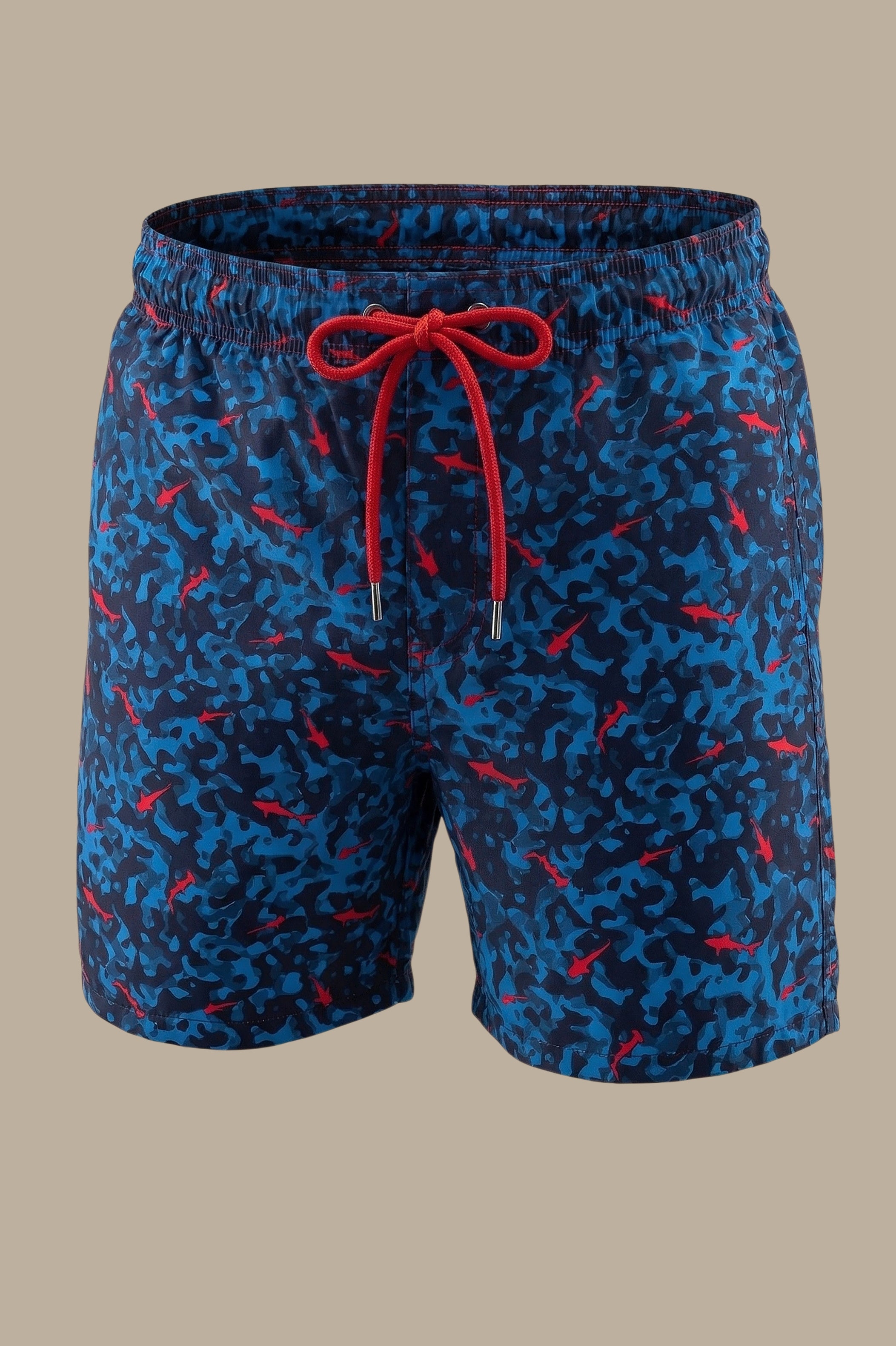 Navy Shark-Print Swimwear