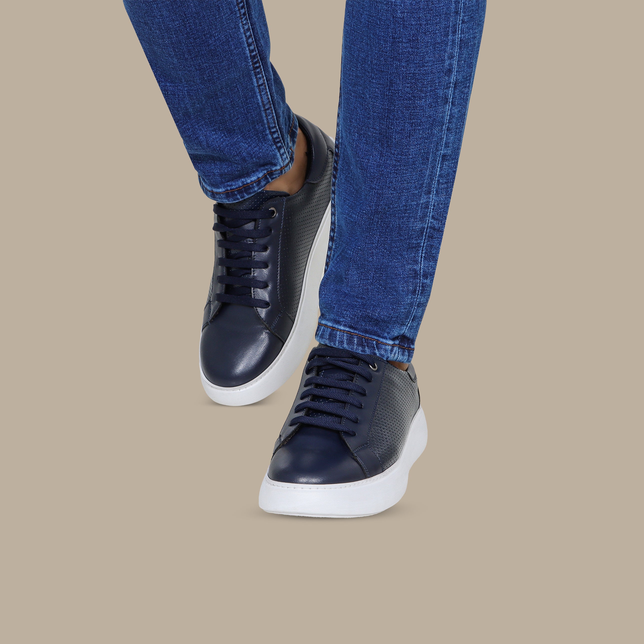 Navy Trainers with Sleek Finish