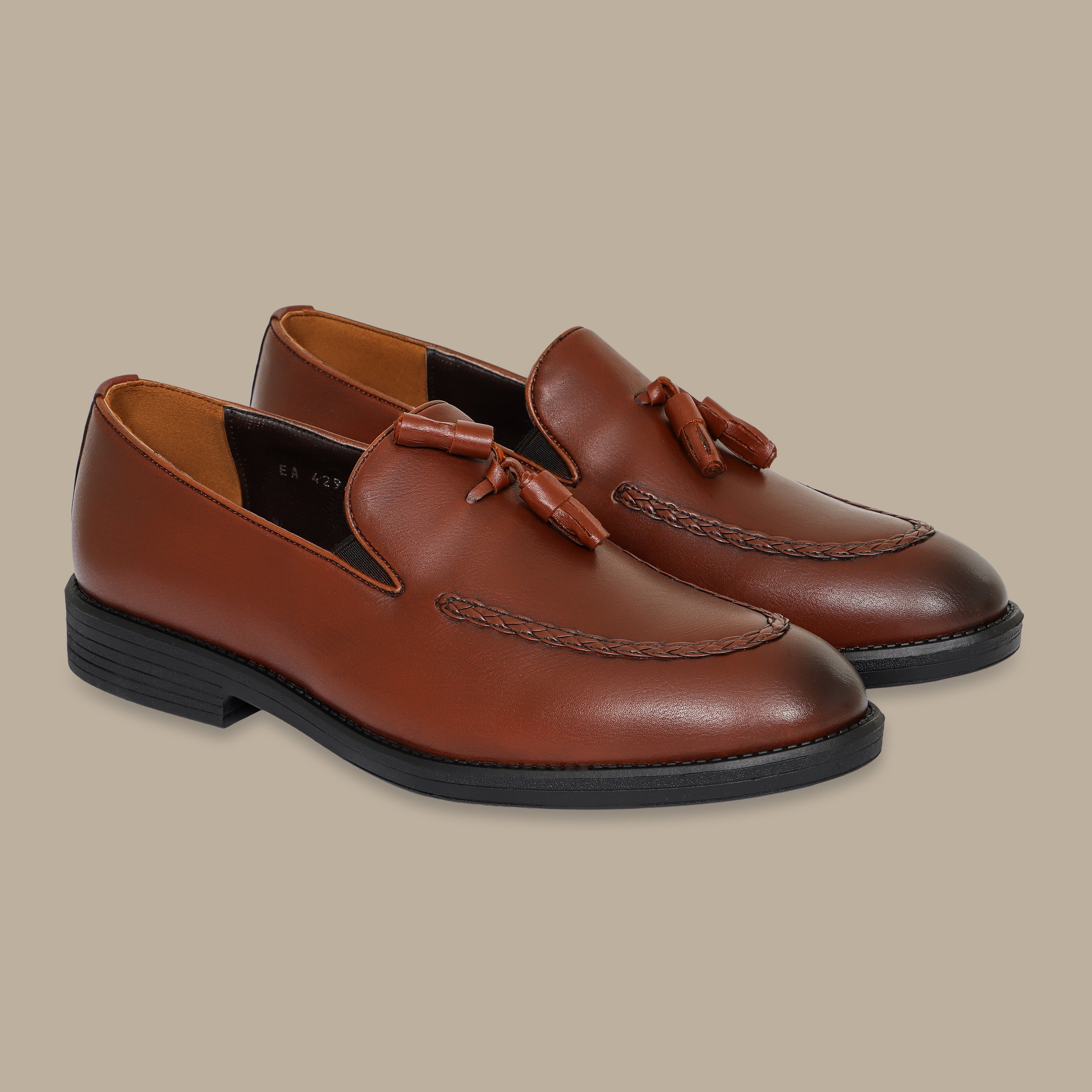 Havane Leather Tassel Loafers