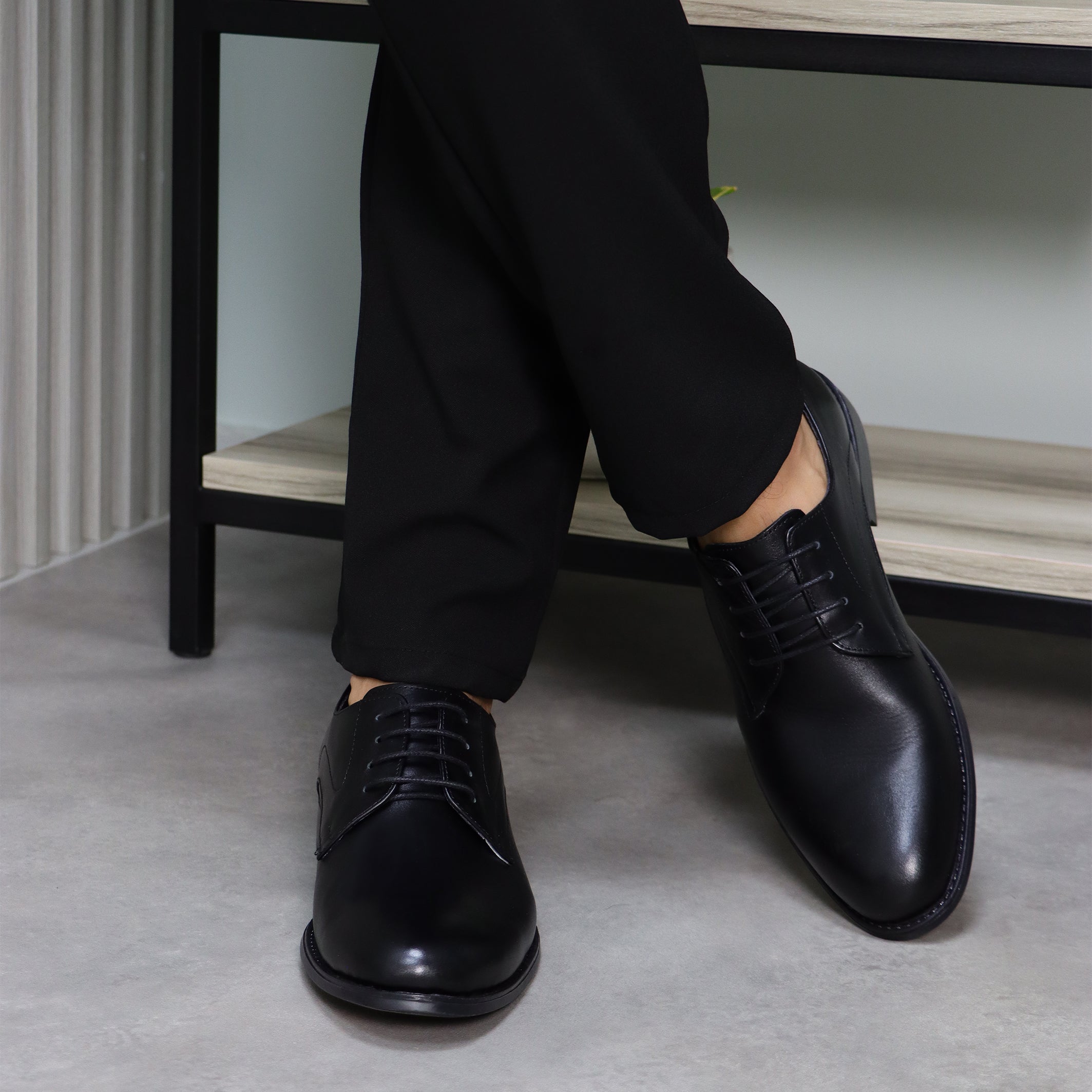 Classic Black Leather Dress Shoes
