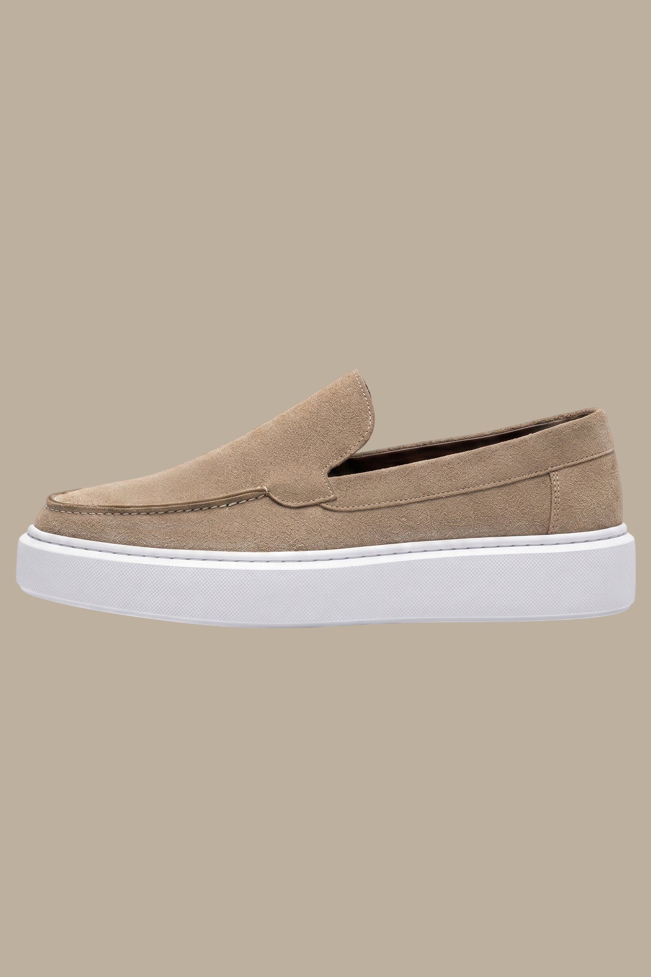 Beige Suede Casual Loafers