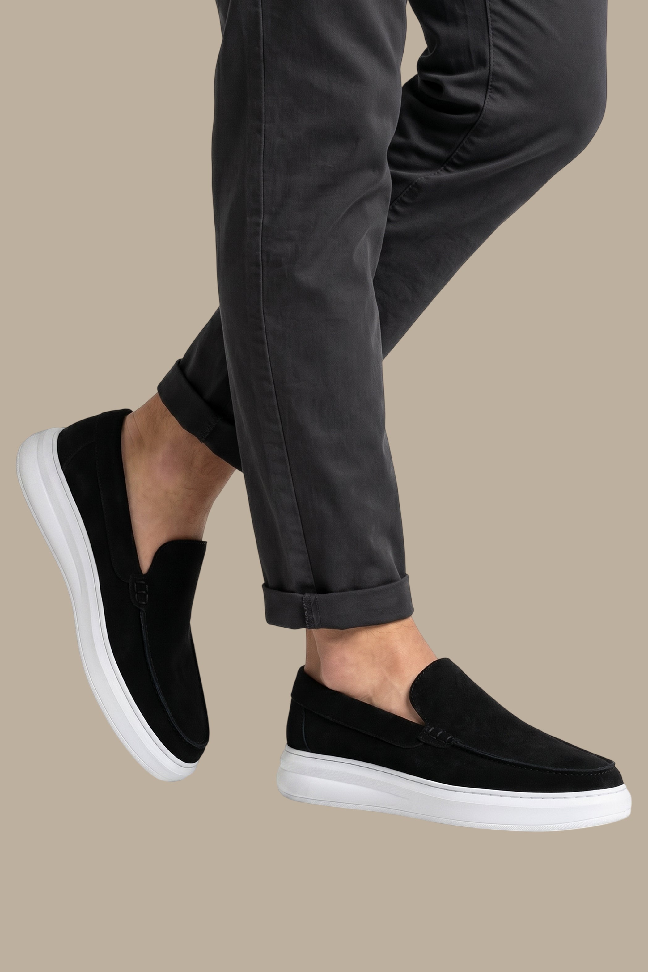 Black Suede Casual Loafers