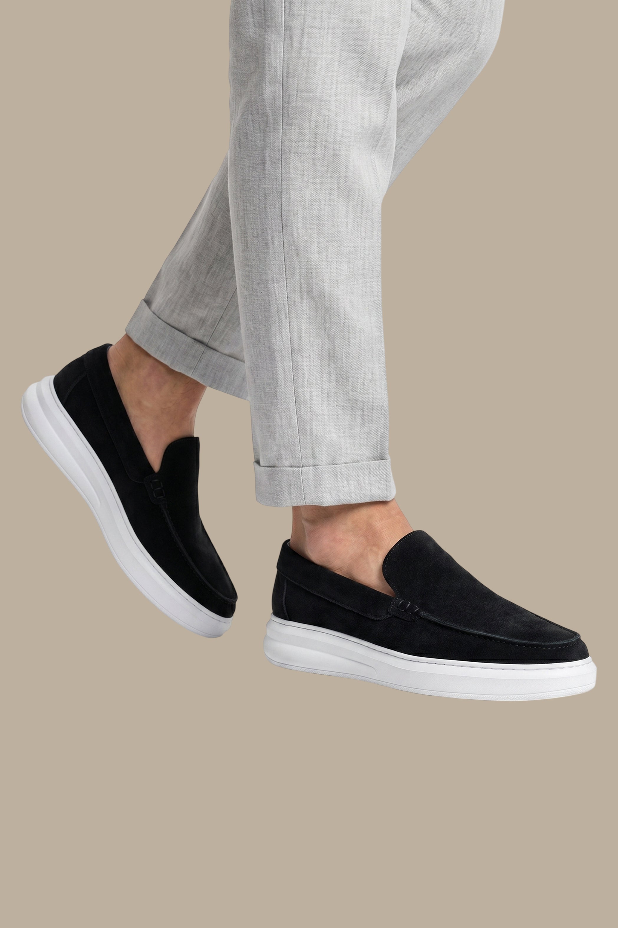 Black Suede Casual Loafers