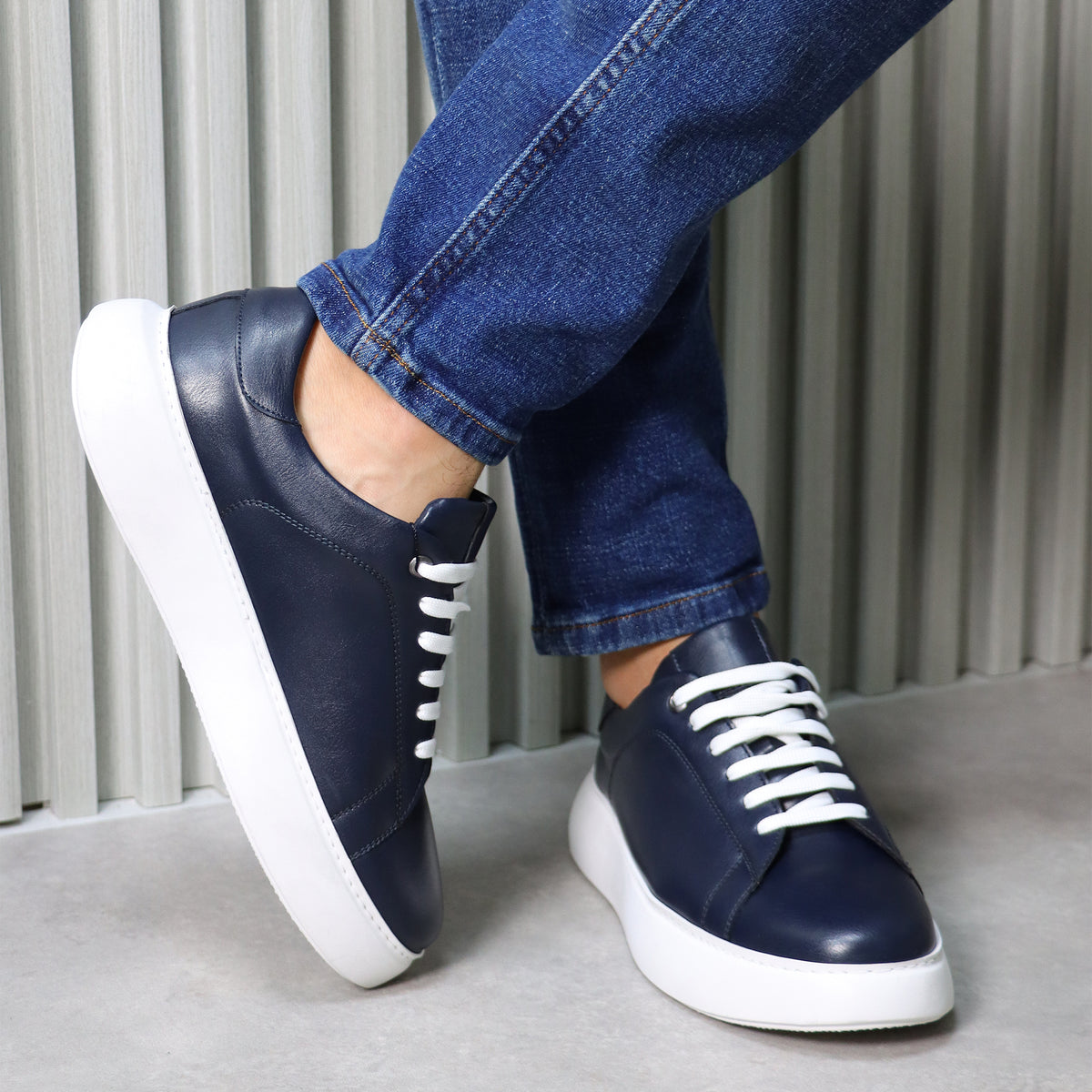 Alexander Basic Sneakers – Full Navy with White Sole