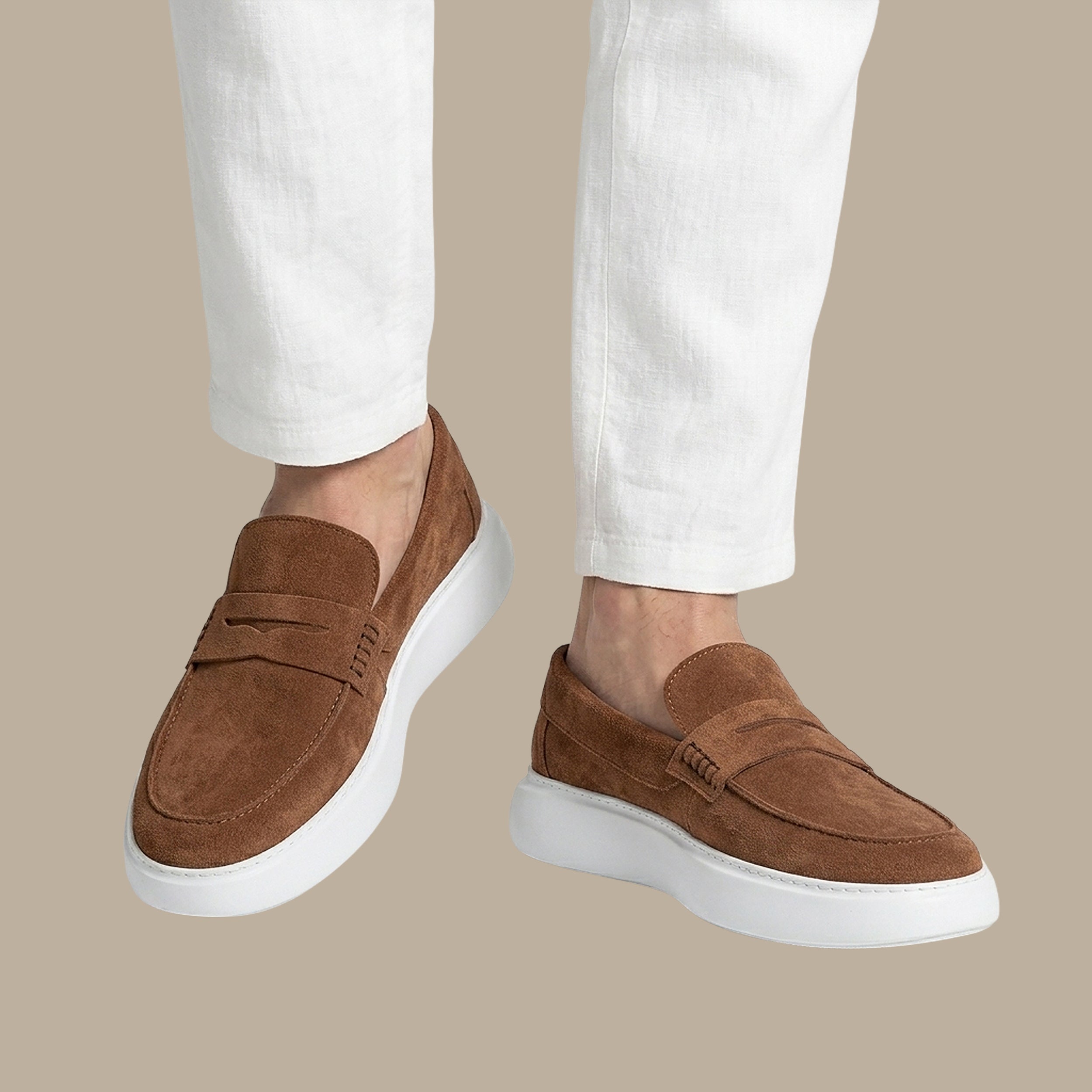 Havane Suede Slip-On Loafers