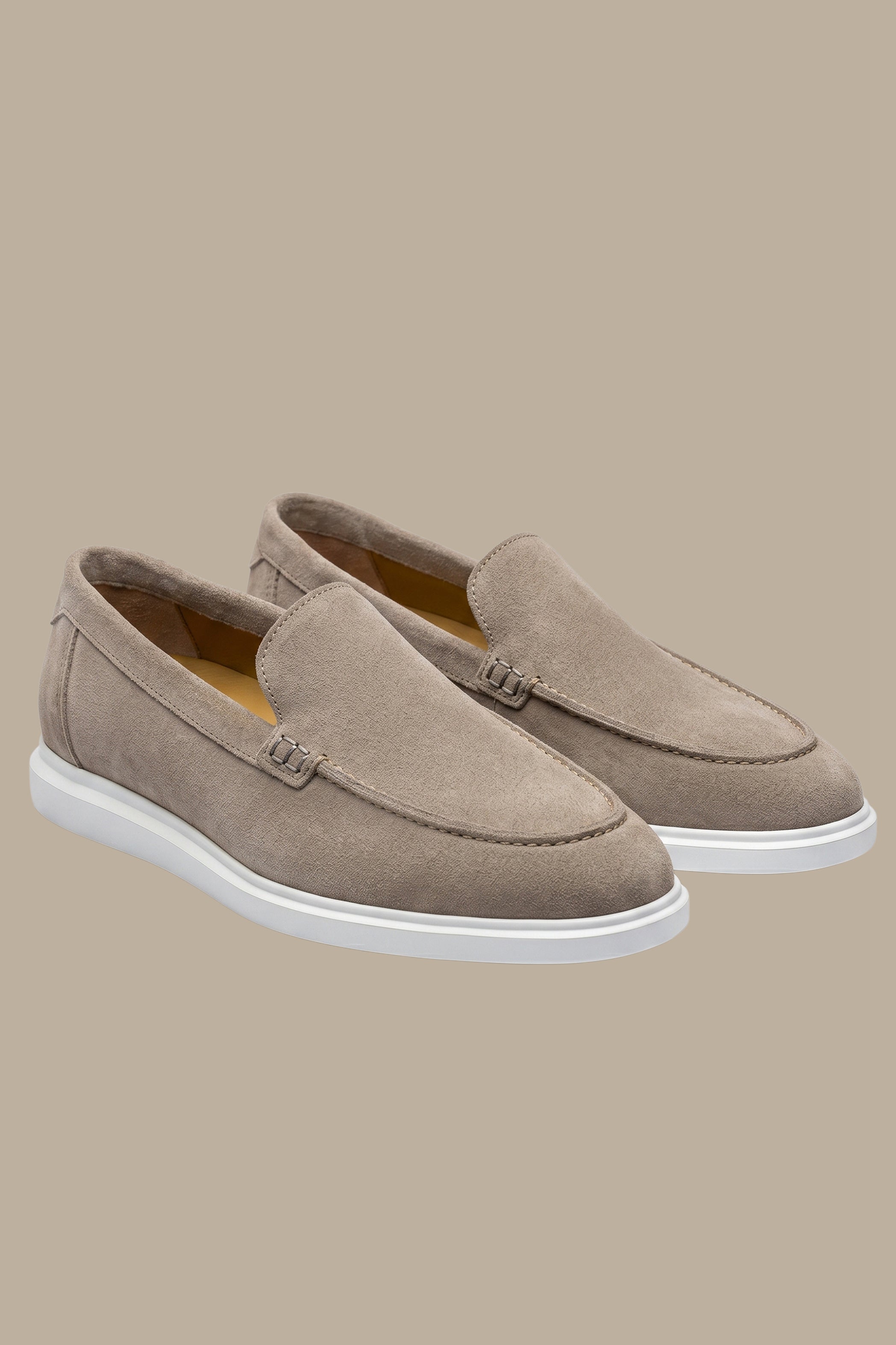 Beige Suede Loafer Shoes