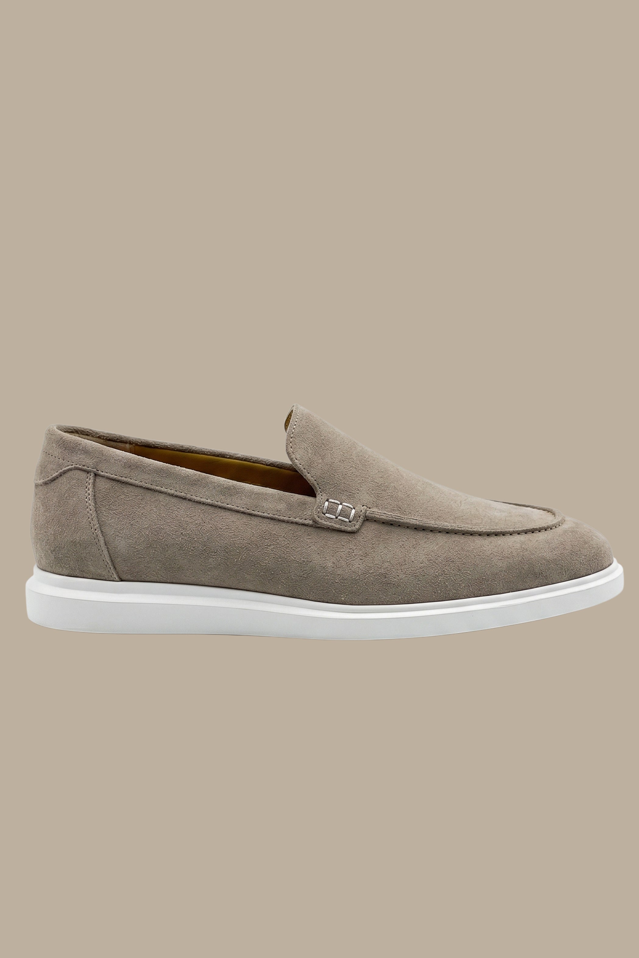 Beige Suede Loafer Shoes