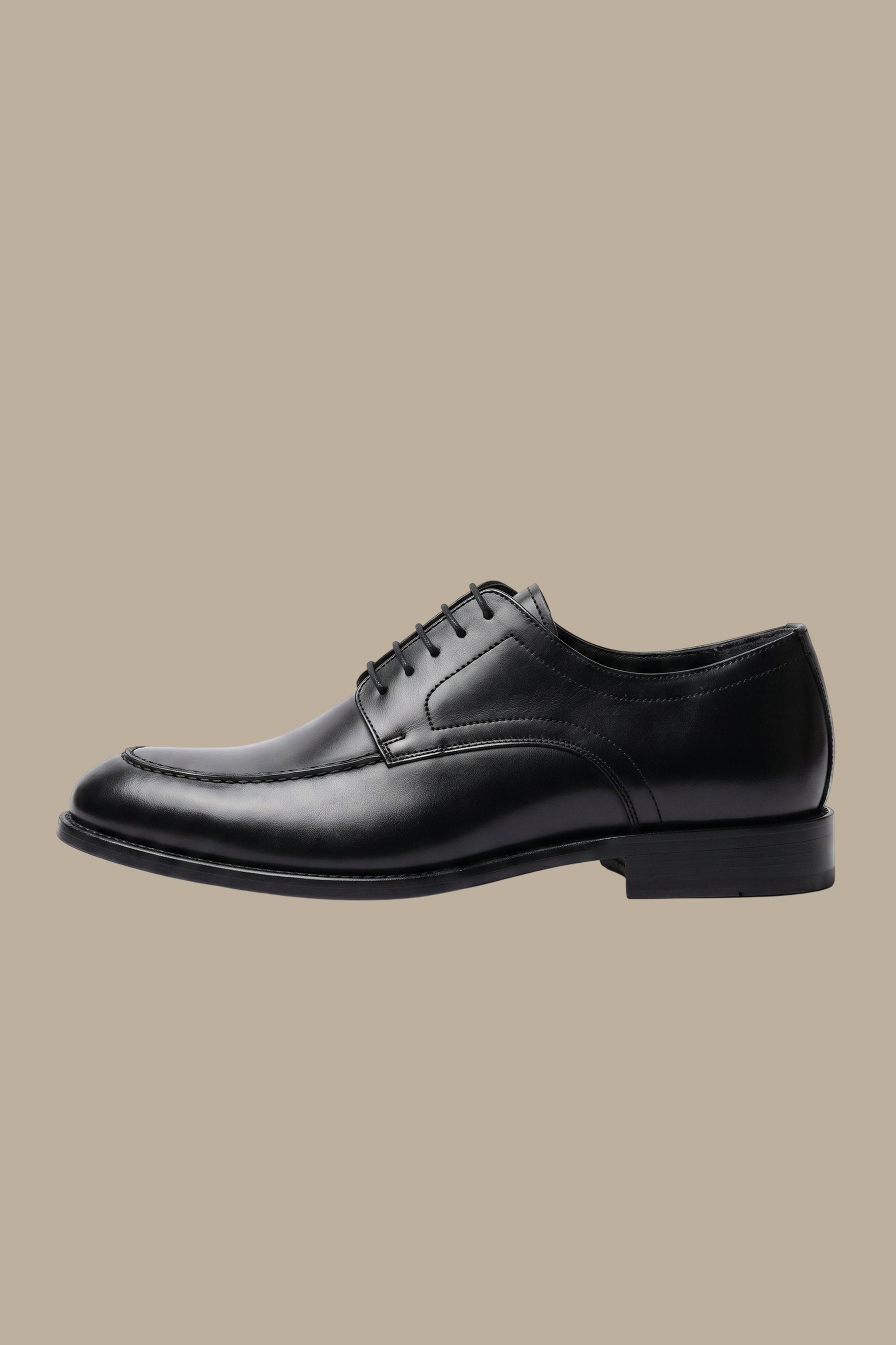 Black Plain Toe Derby Dress Shoes