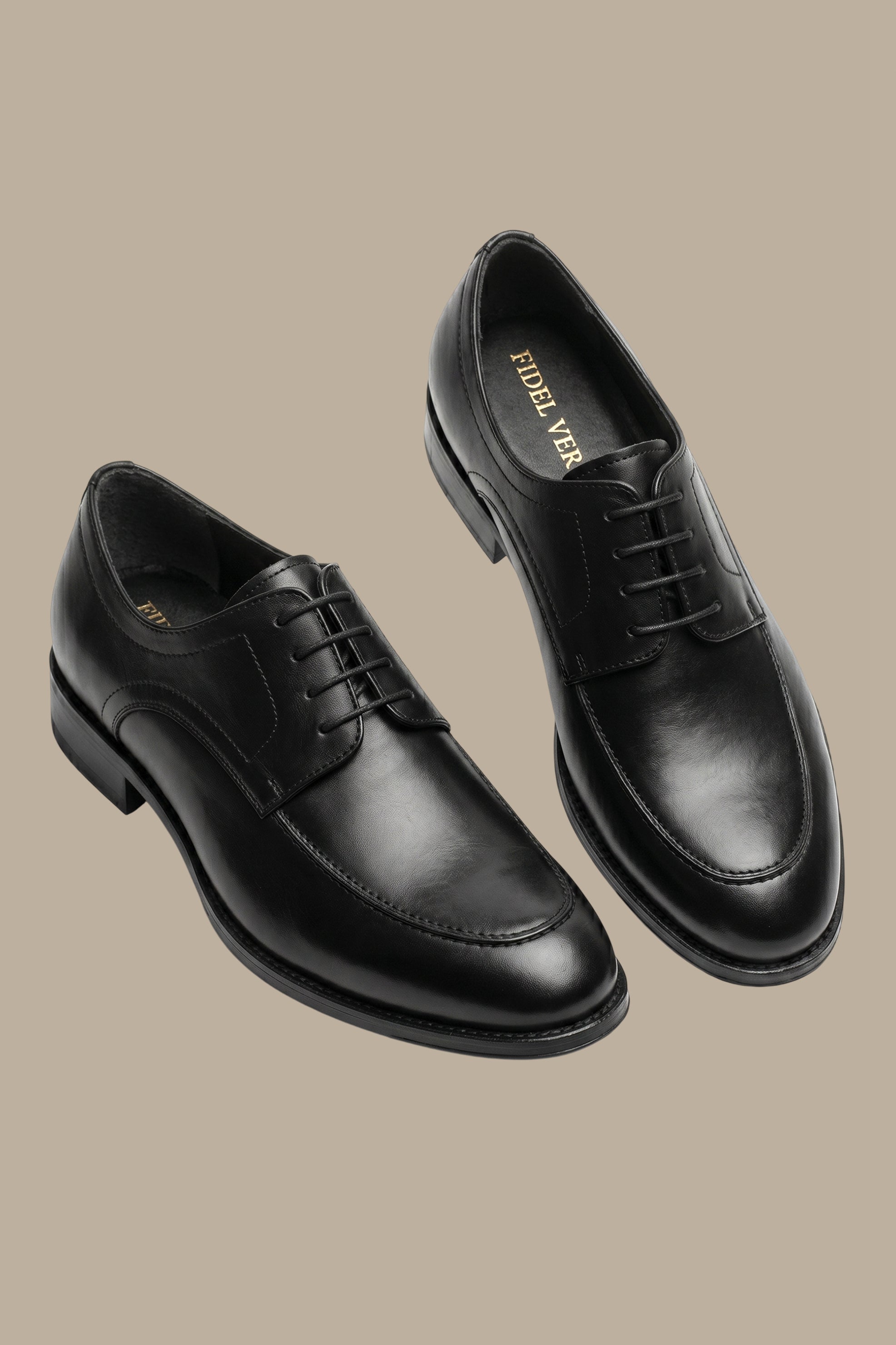Black Plain Toe Derby Dress Shoes
