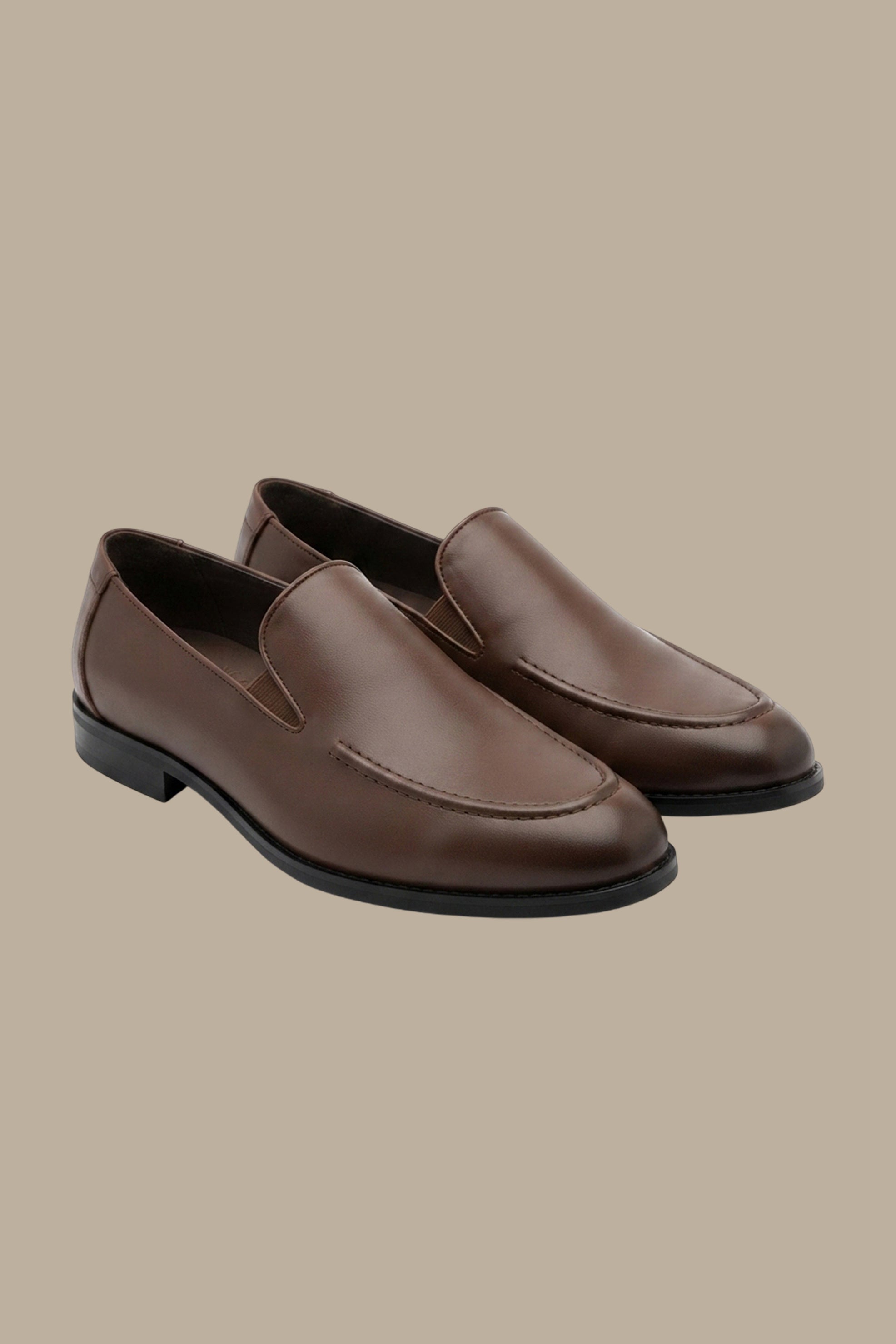 Leather Moc Toe Penny Loafer