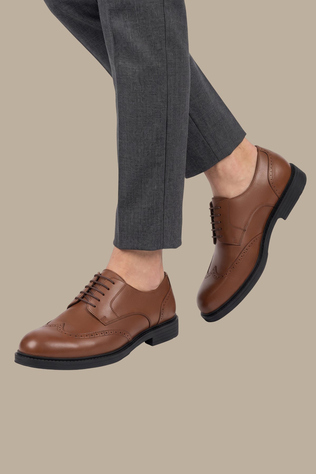 Smart English Real Leather Wingtip Shoes