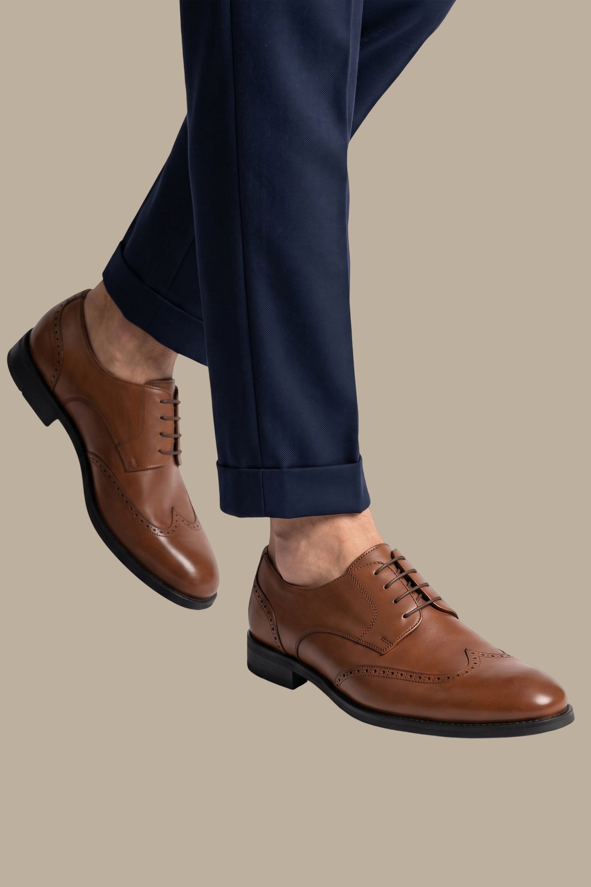 Smart English Real Leather Wingtip Shoes