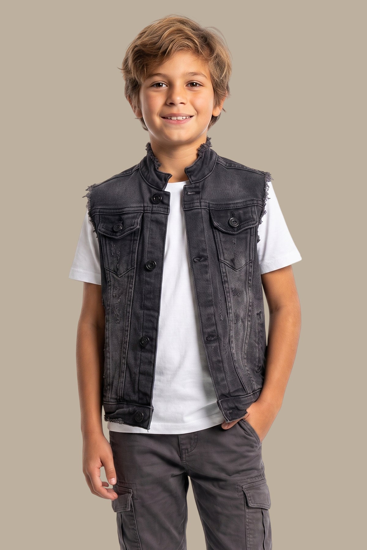 Kids Ripped Denim Vest
