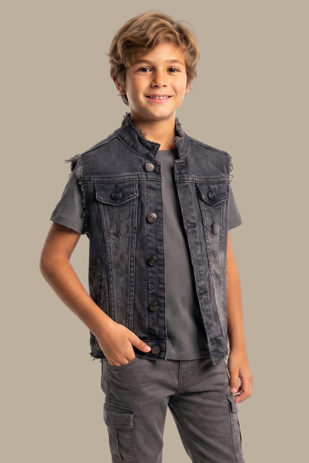 Kids Ripped Denim Vest
