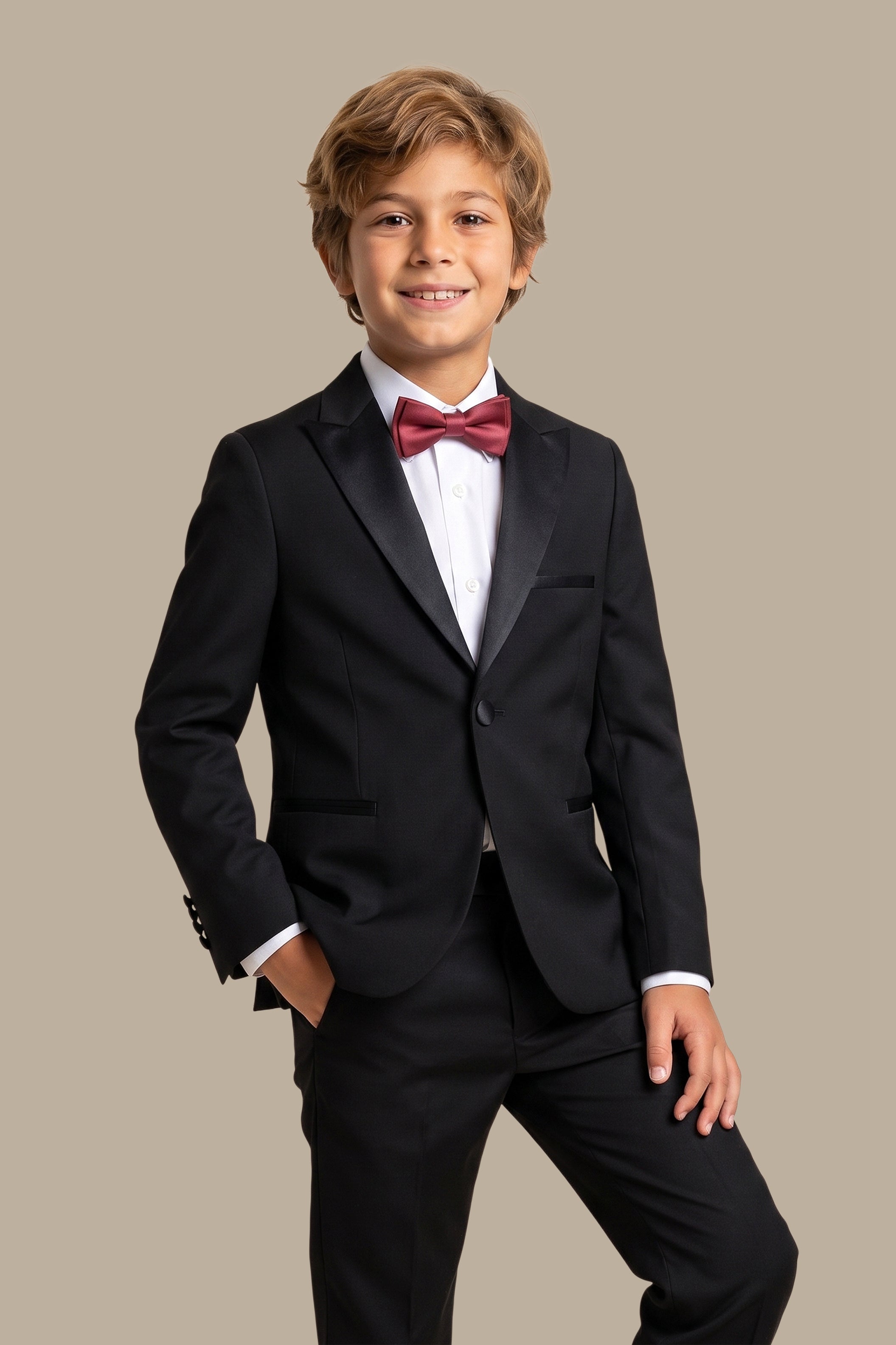 Tuxedo Kids Plain Peak Black