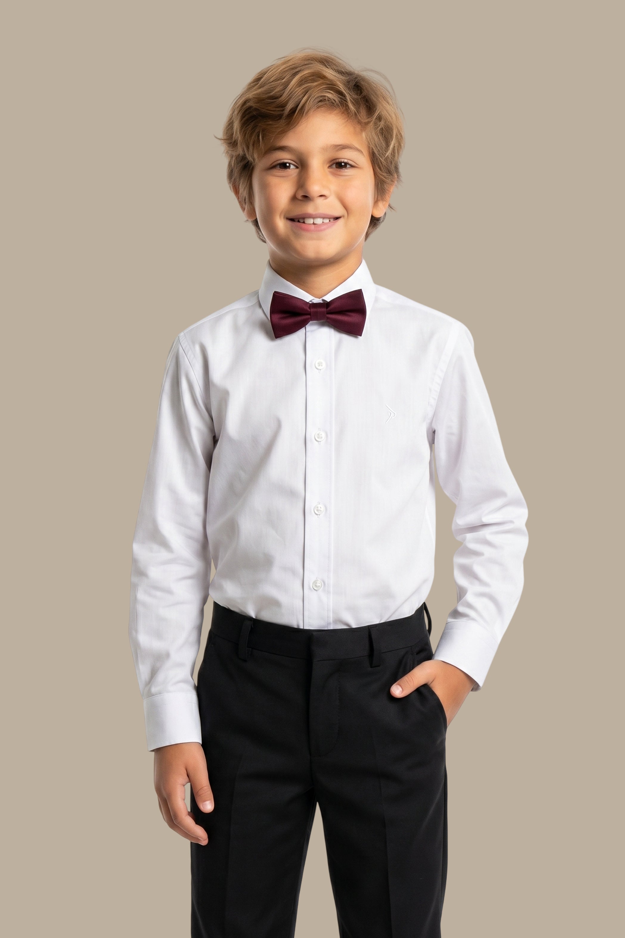 Kids Tuxedo Shirt White