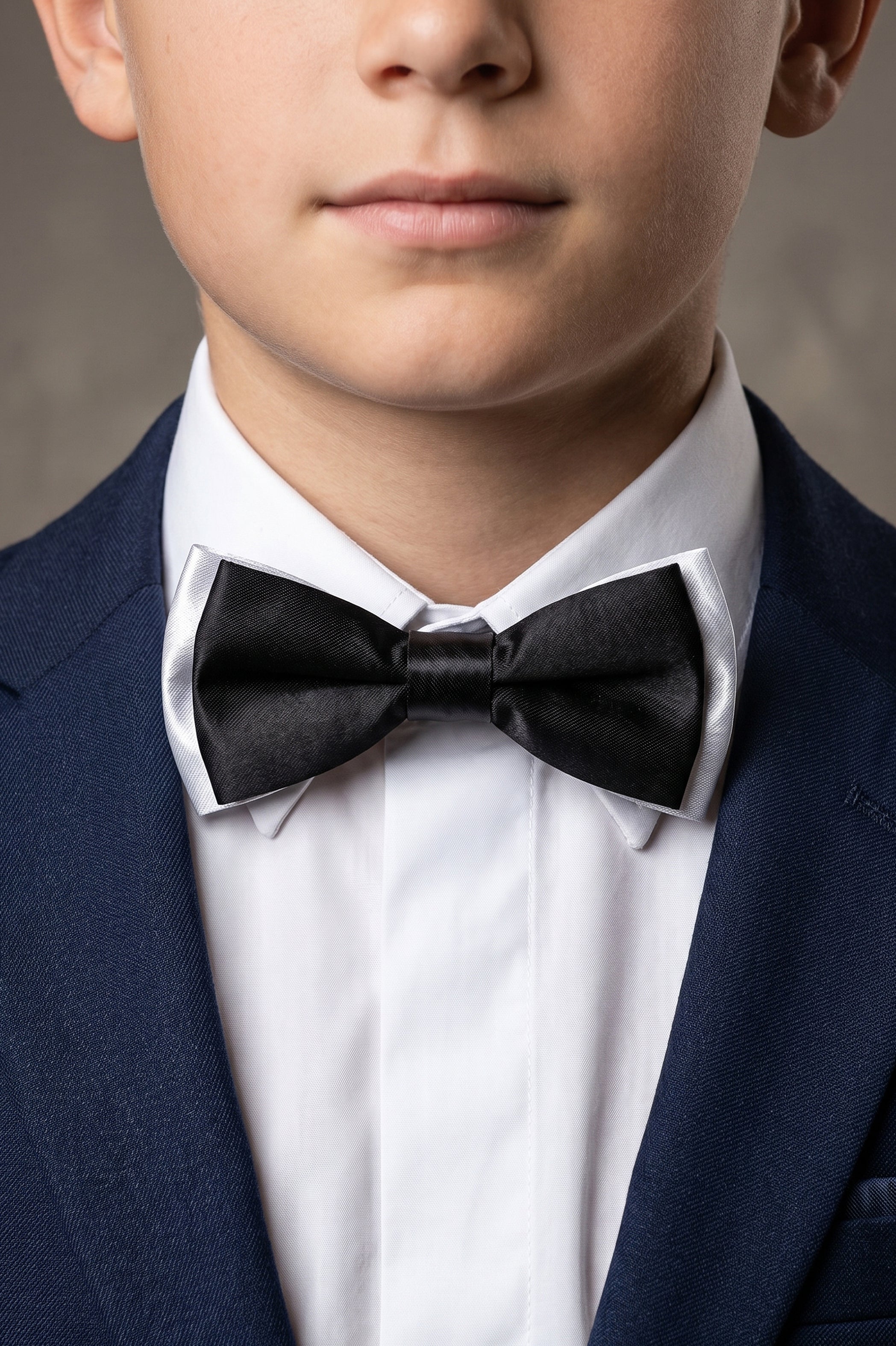 Kids Satin Bowtie in White