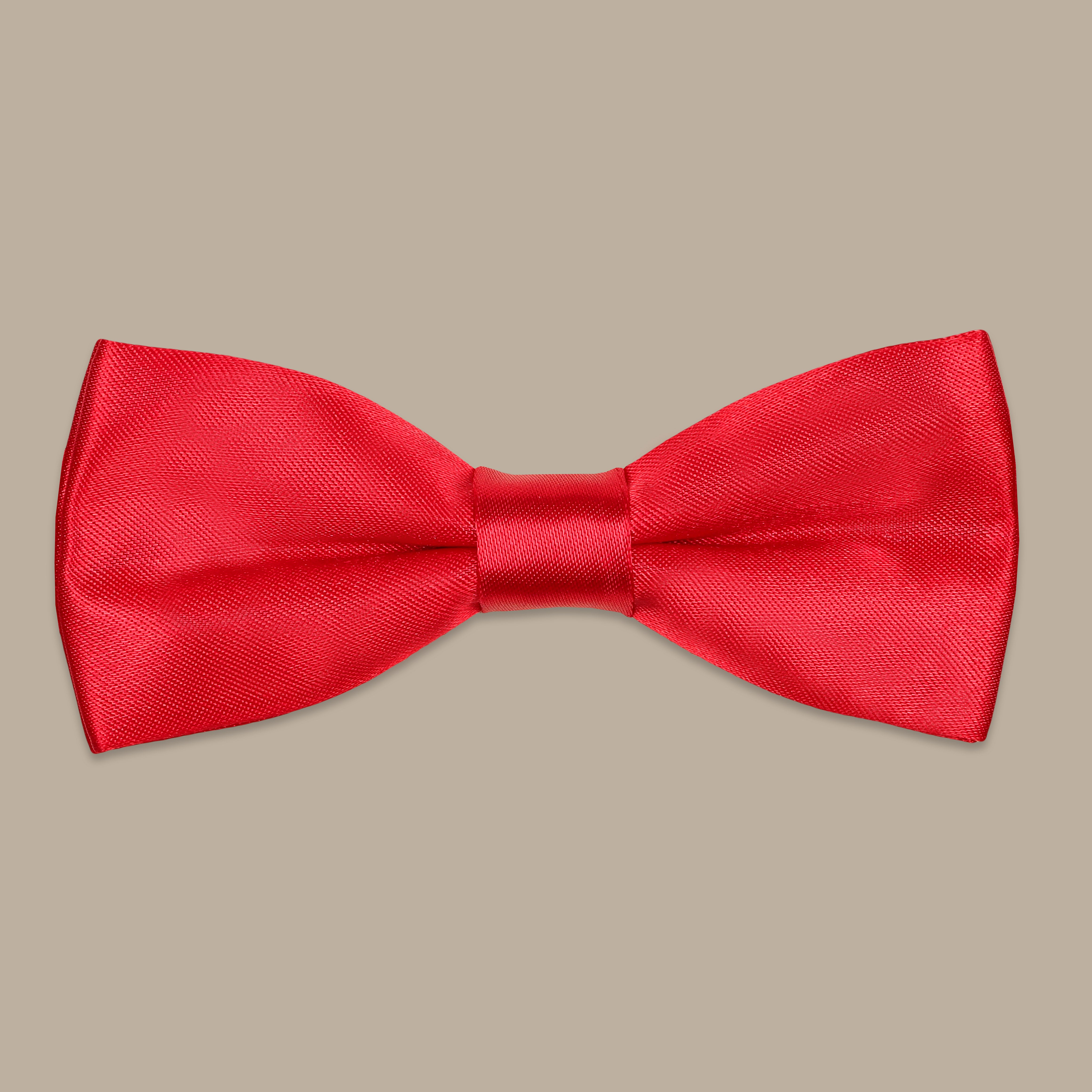 Kids Basic Satin Bowtie in Red