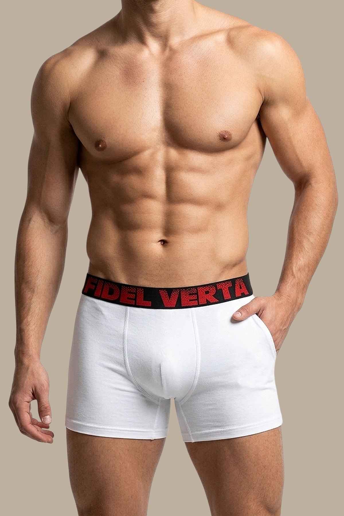 Solid white boxer