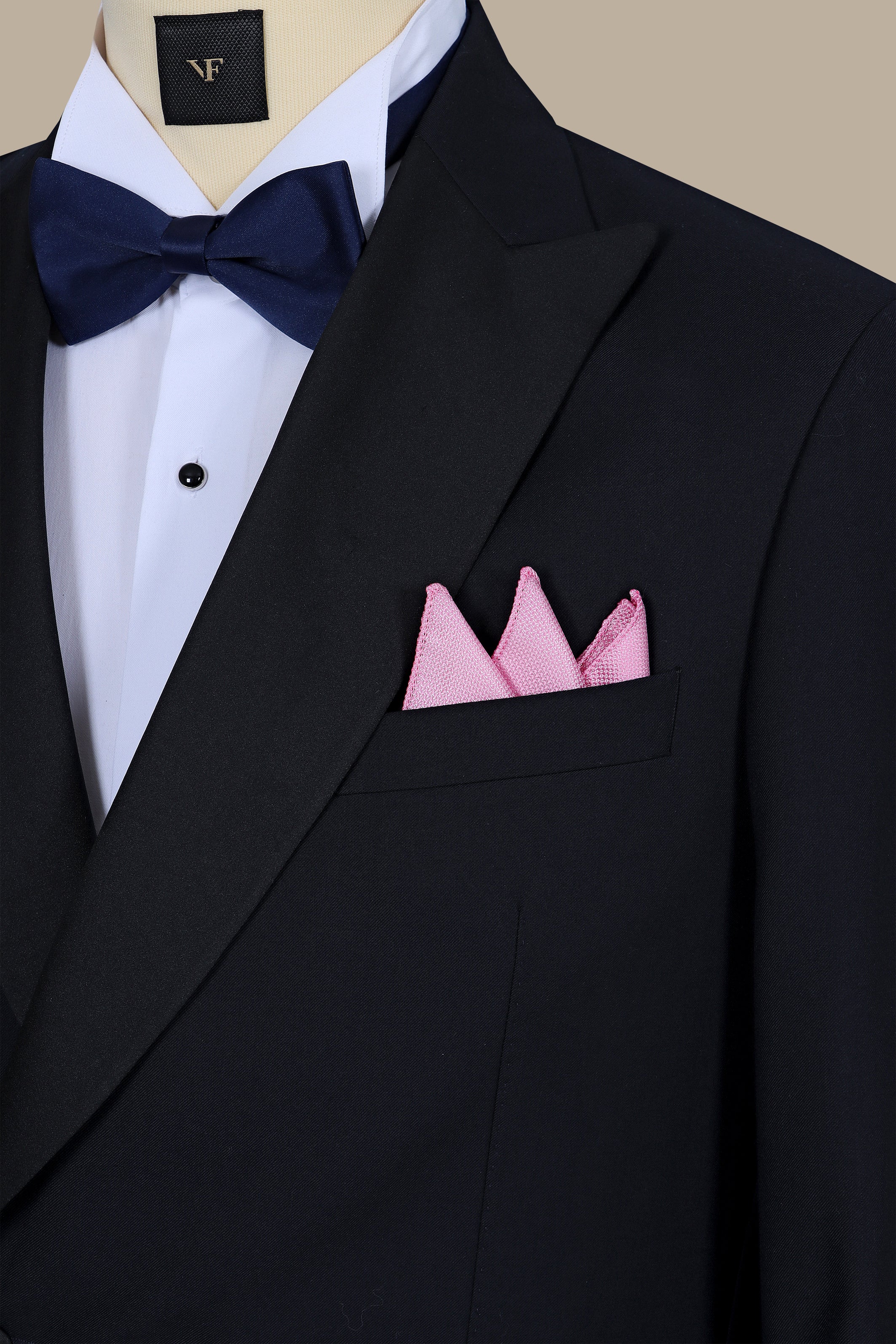 Pink Plain Structure Pocket Square