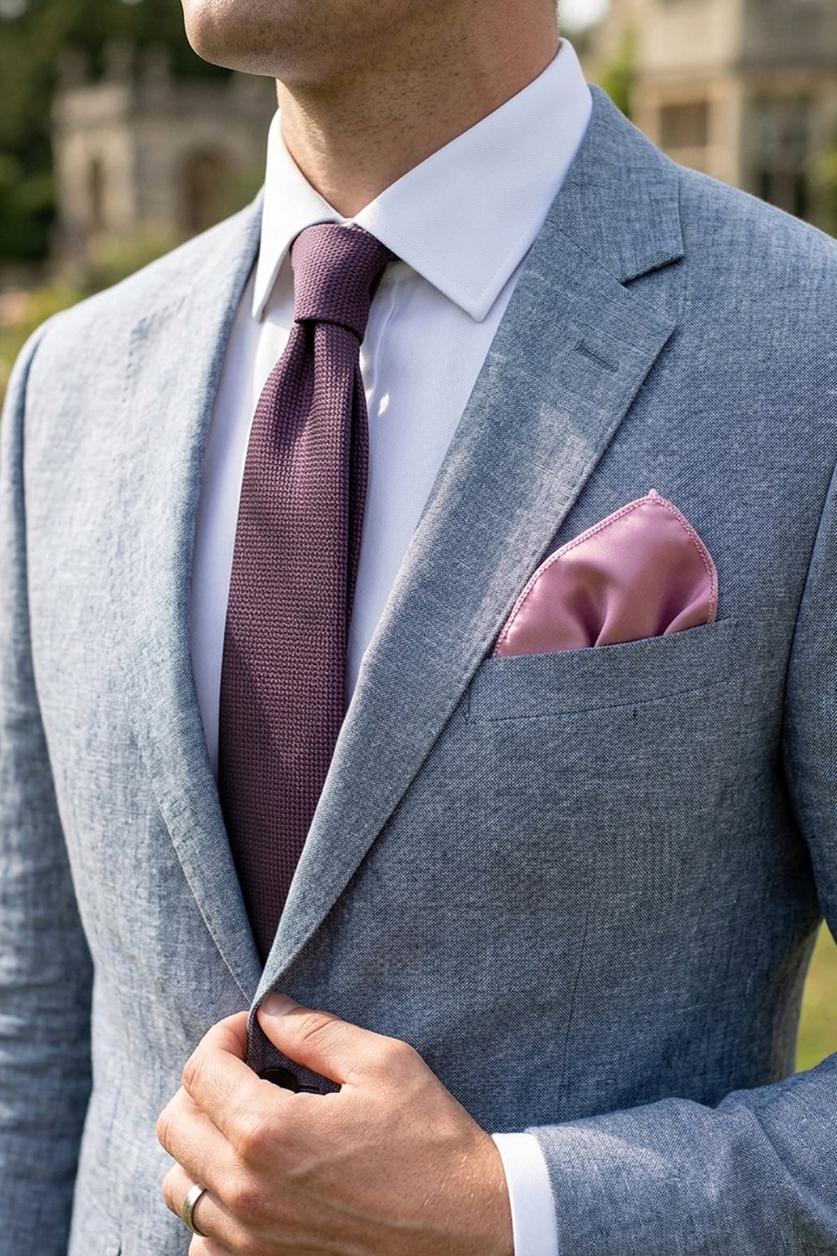 Satin Plain Pocket Square