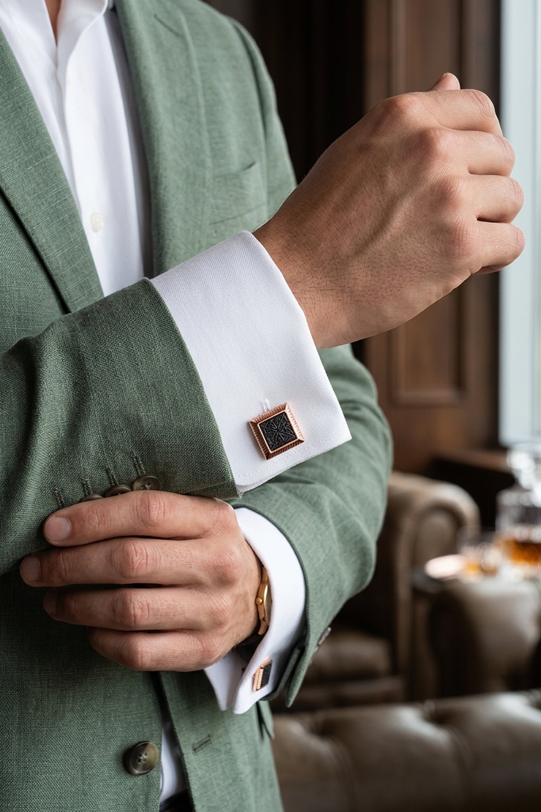 Rose Gold Square Cufflinks
