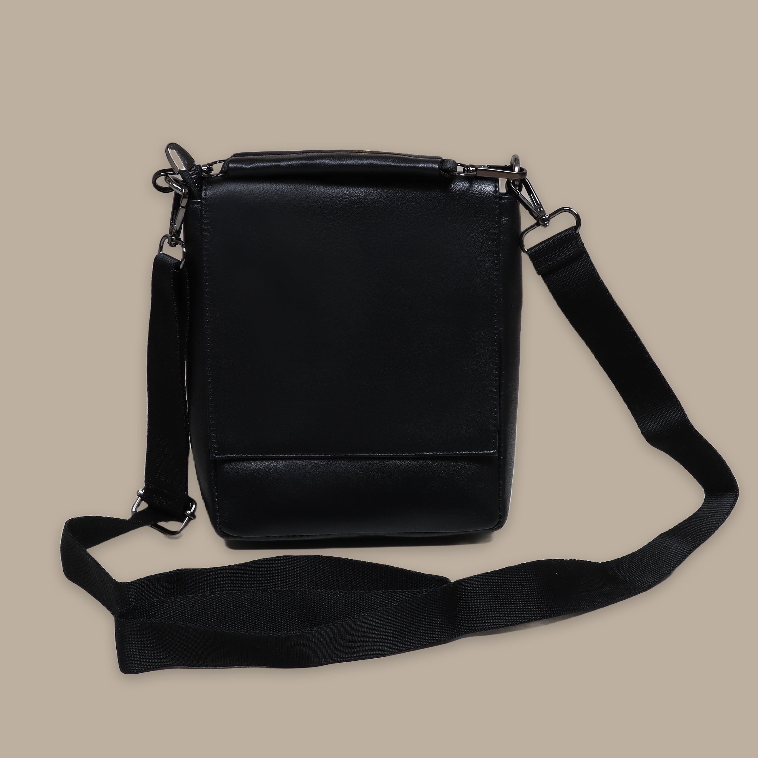 Urban Minimalism: Petite Black Leather Crossbody