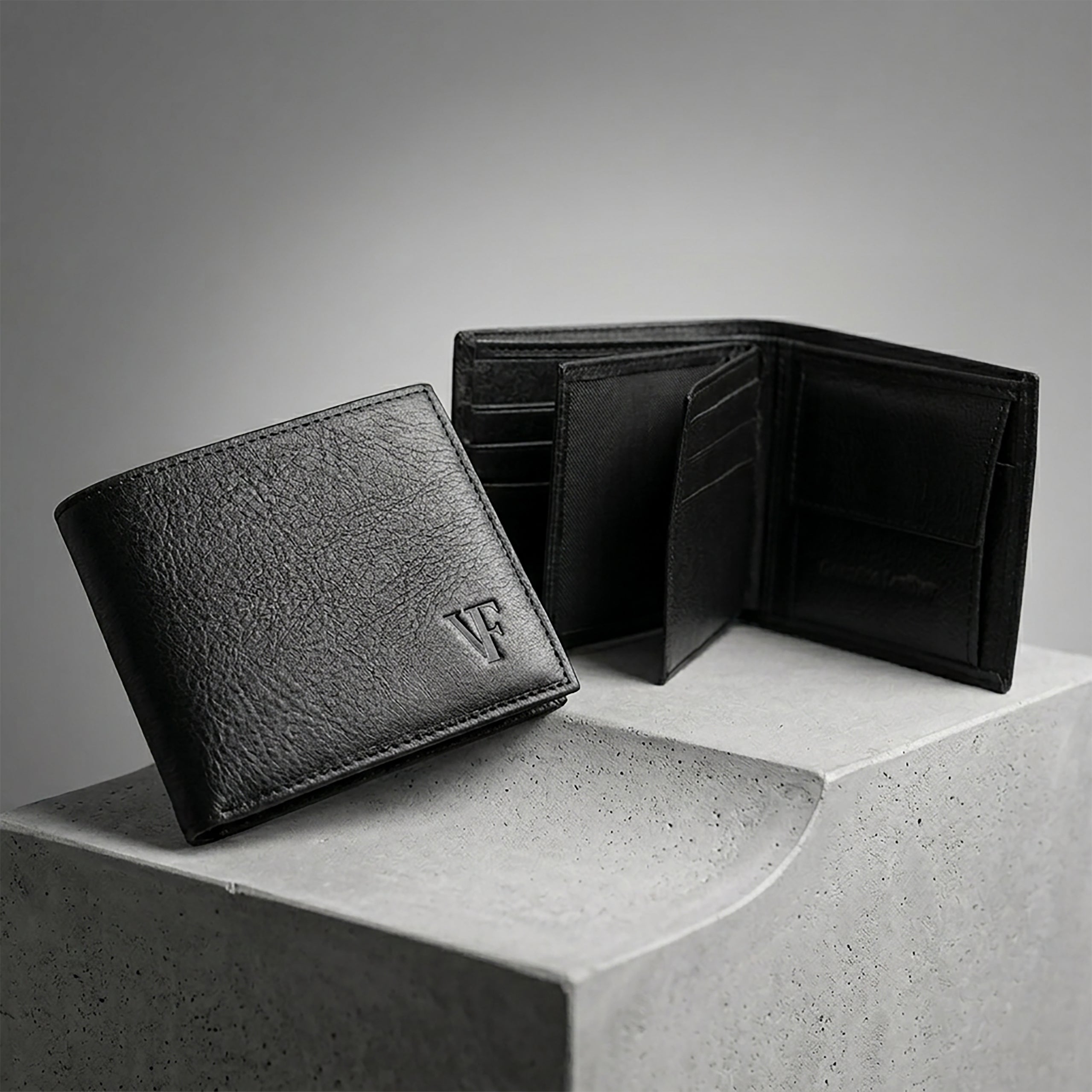 Essential Elegance: Black Basic Wallet with Structural Integrity
