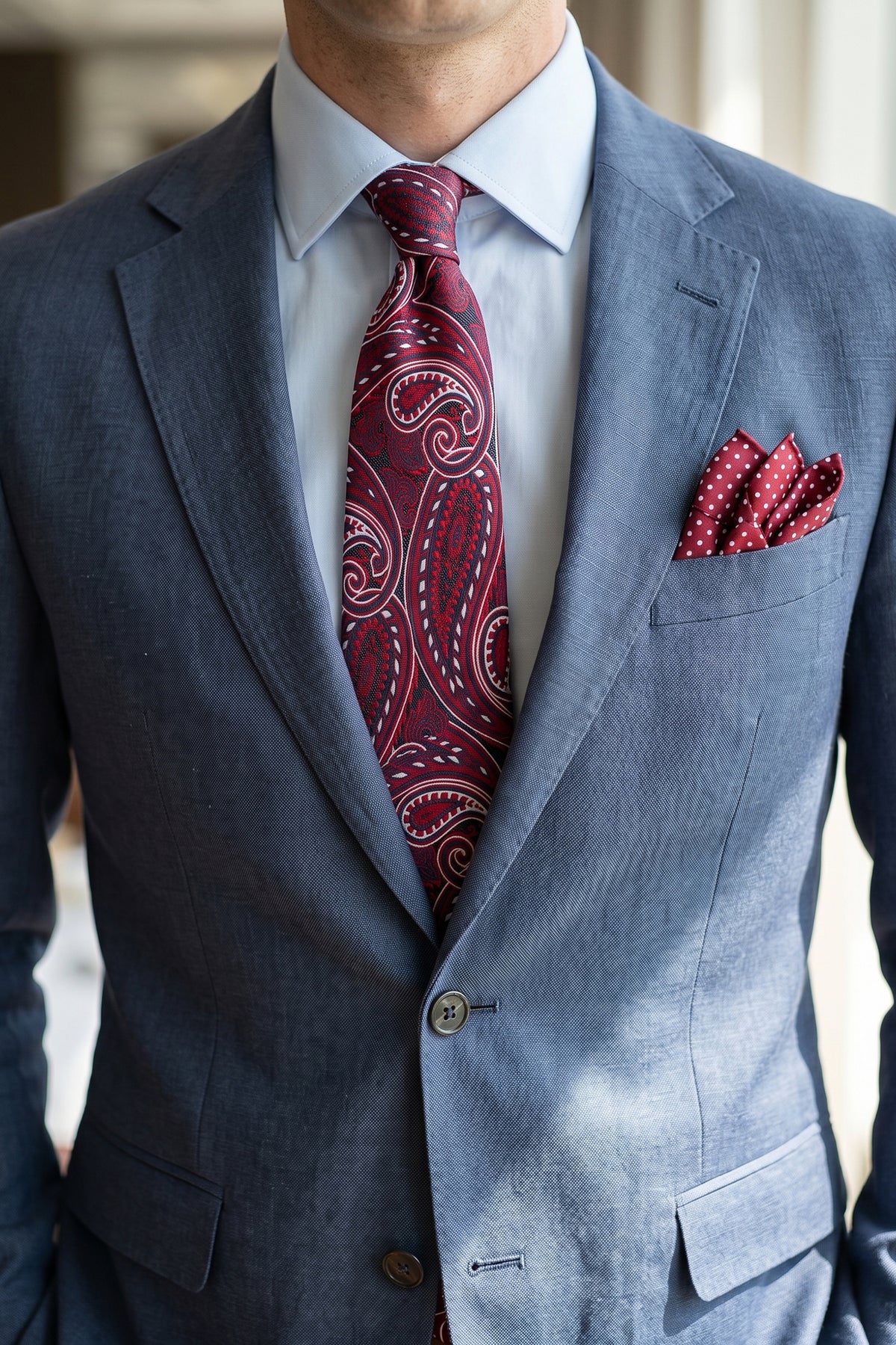 Burgundy Paisley Print Tie