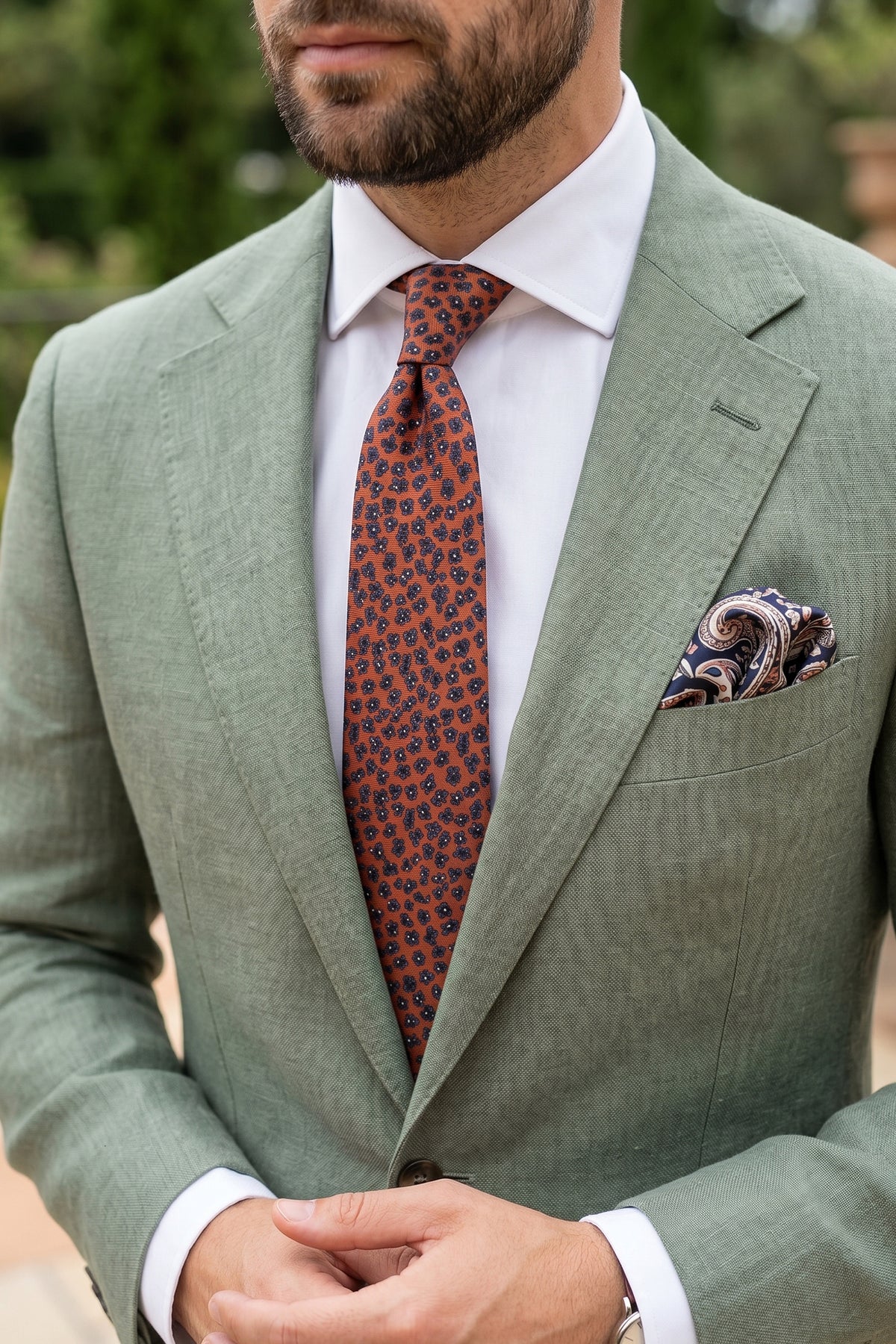 Havane Tie with Floral Print