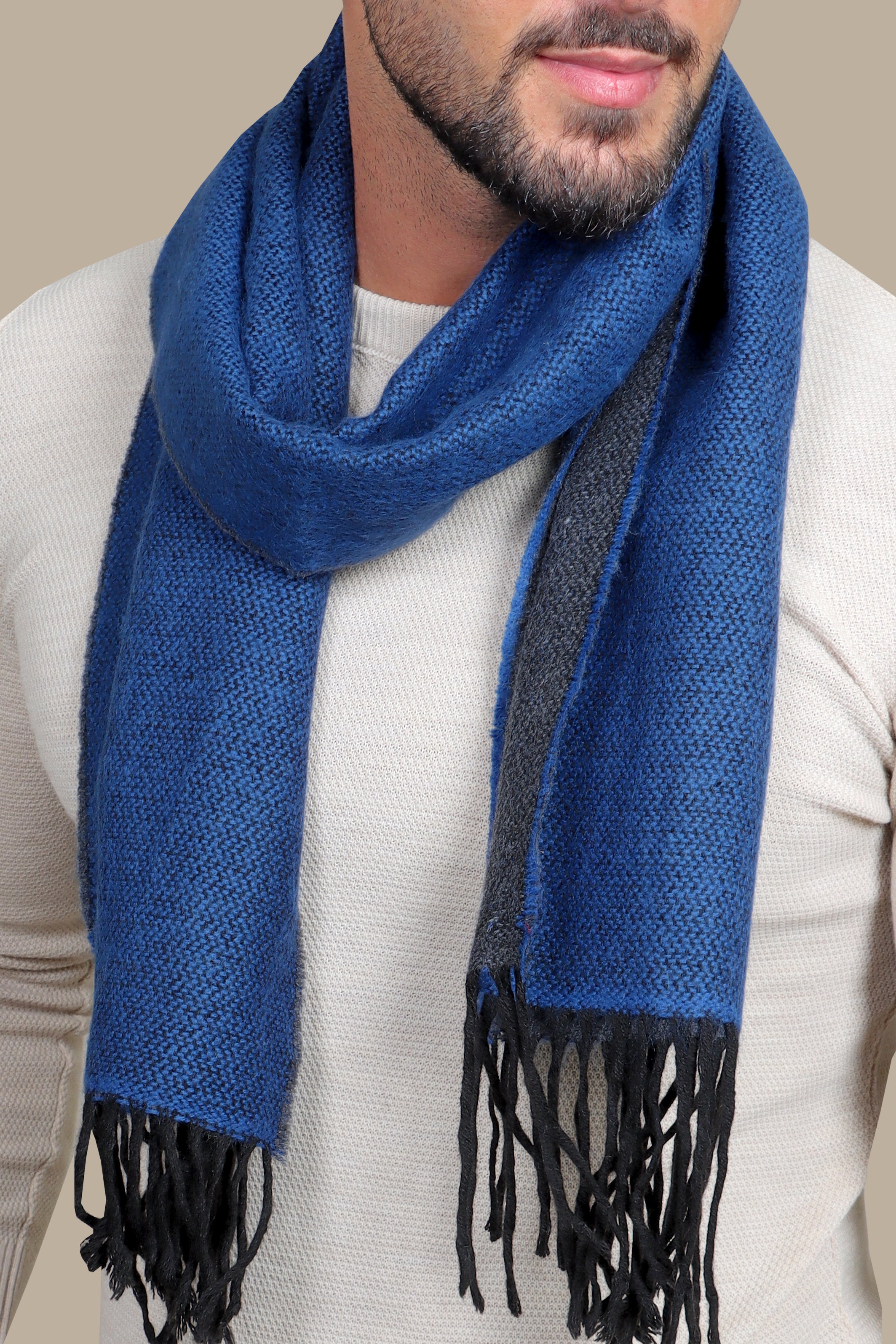 Indigo Impressions: Wool Scarf with Striking Patterns