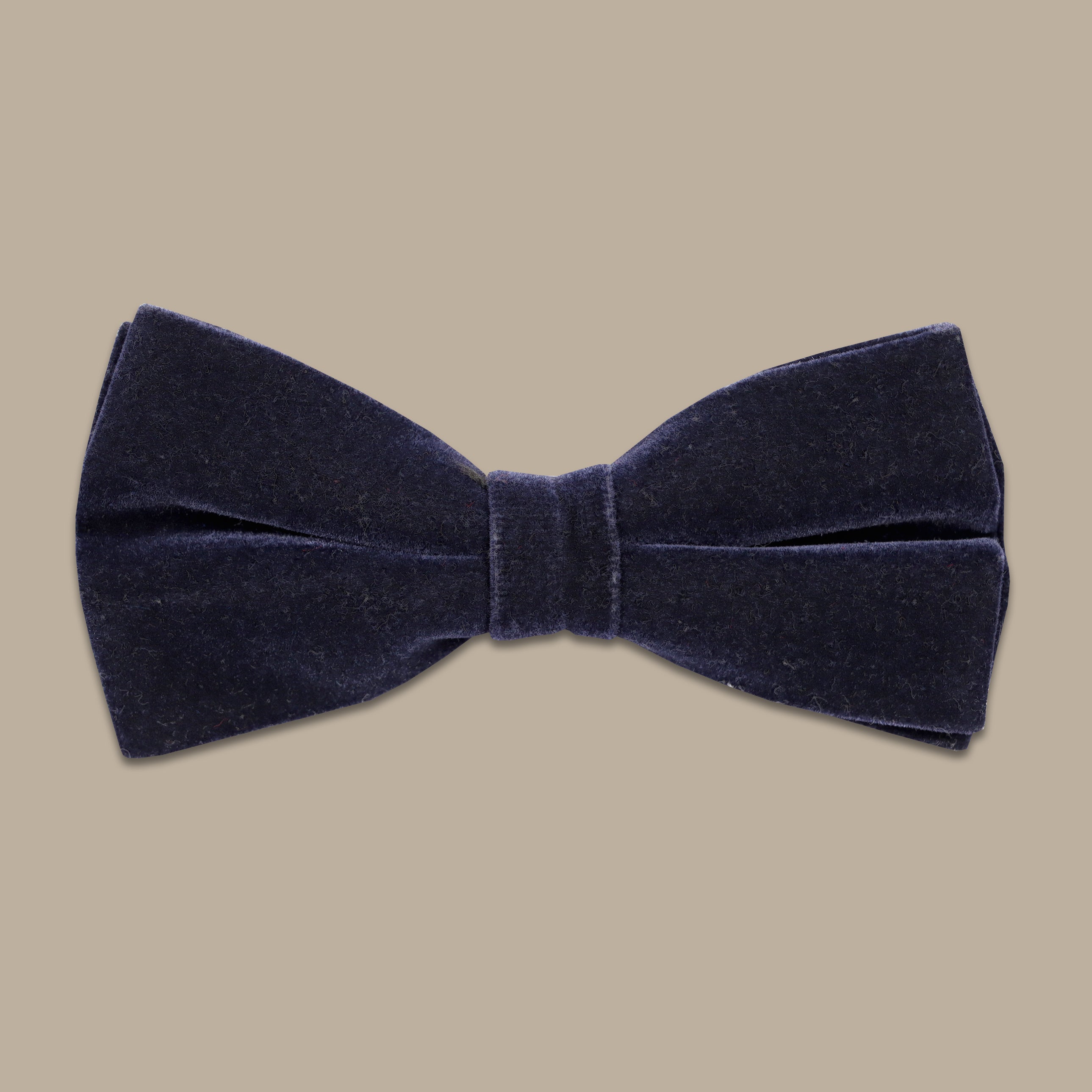 Navy Blue Basic Velvet Bowtie