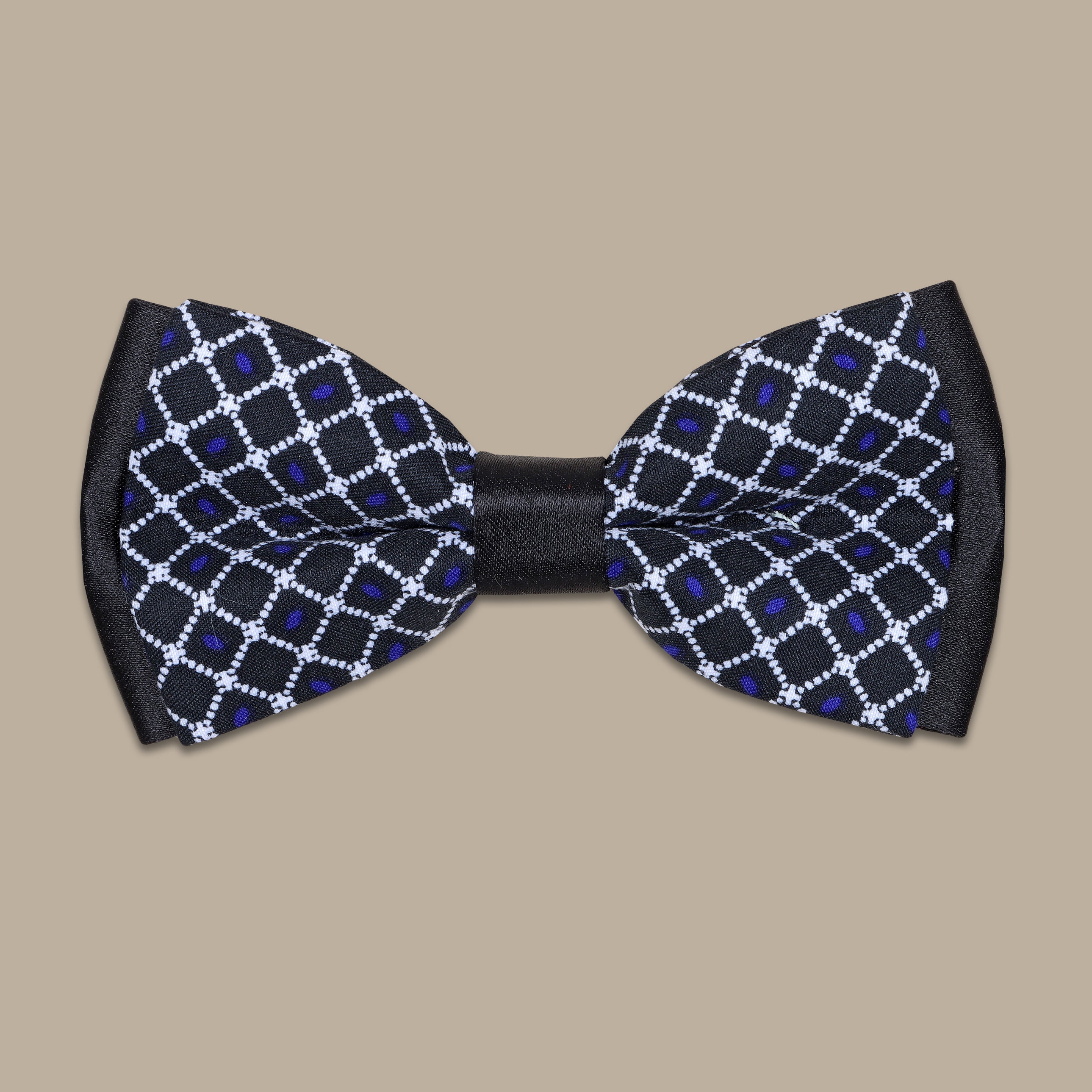 Black Square Print Bowtie