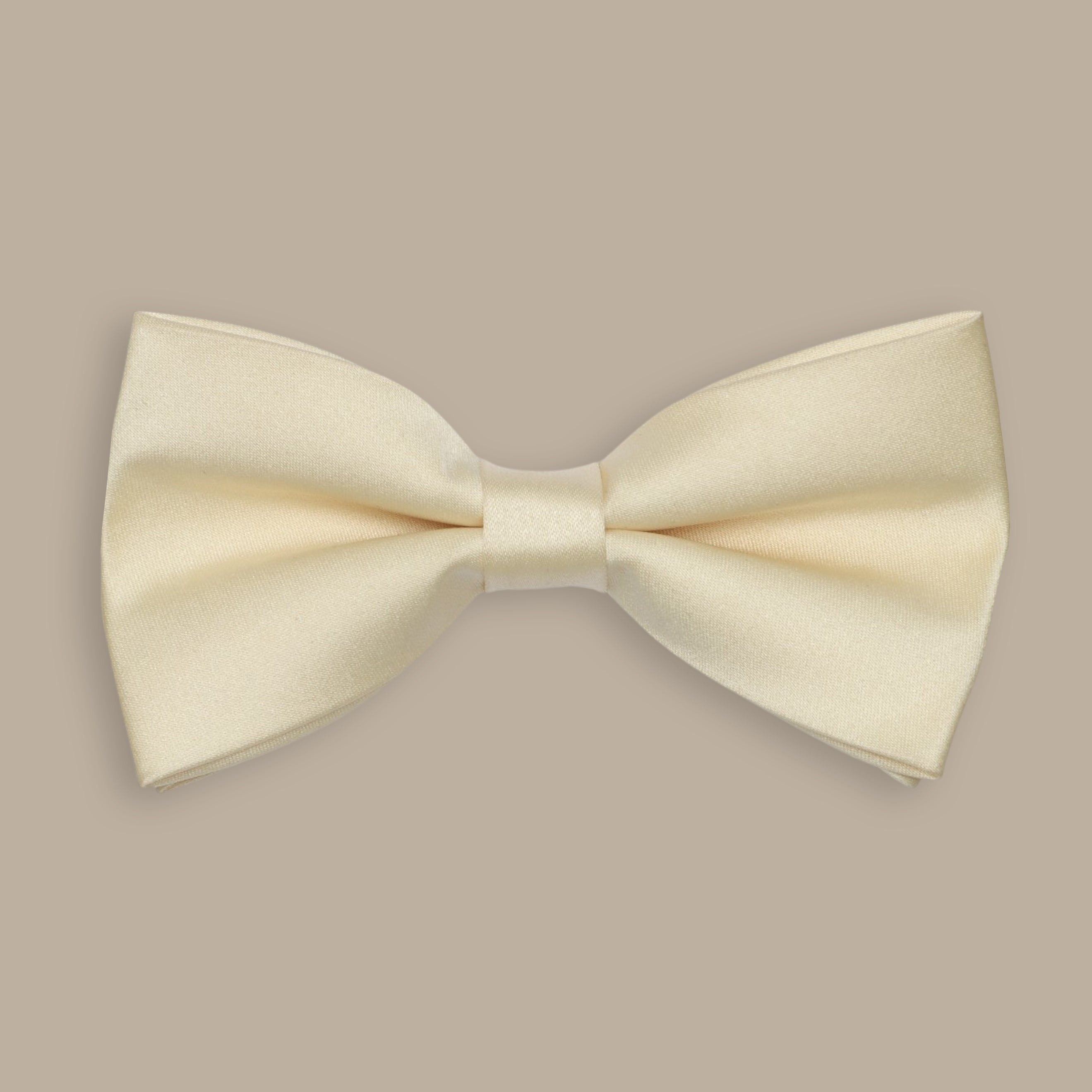 Light Beige Small Satin Bowtie