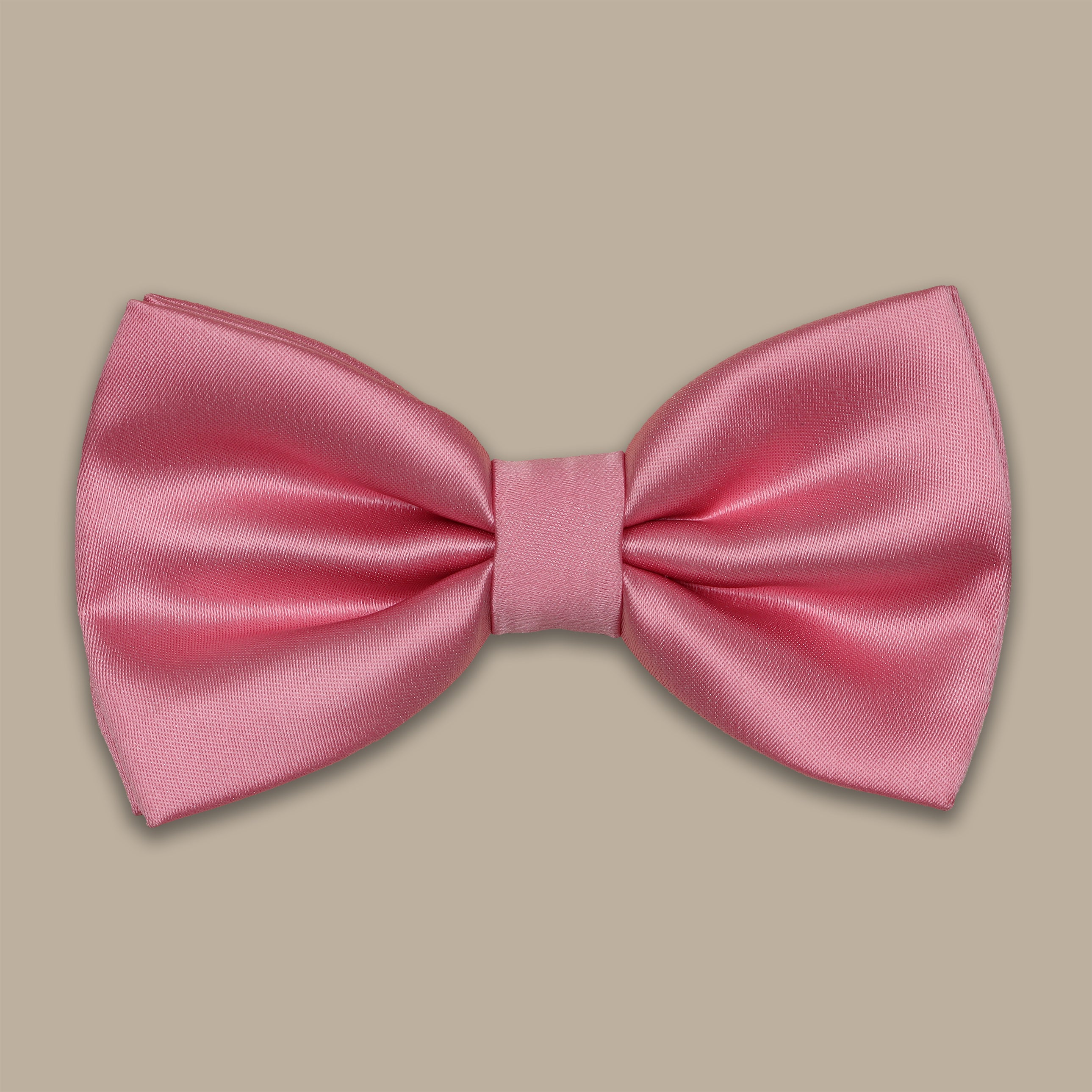 Elegant Pink Satin Bow Tie