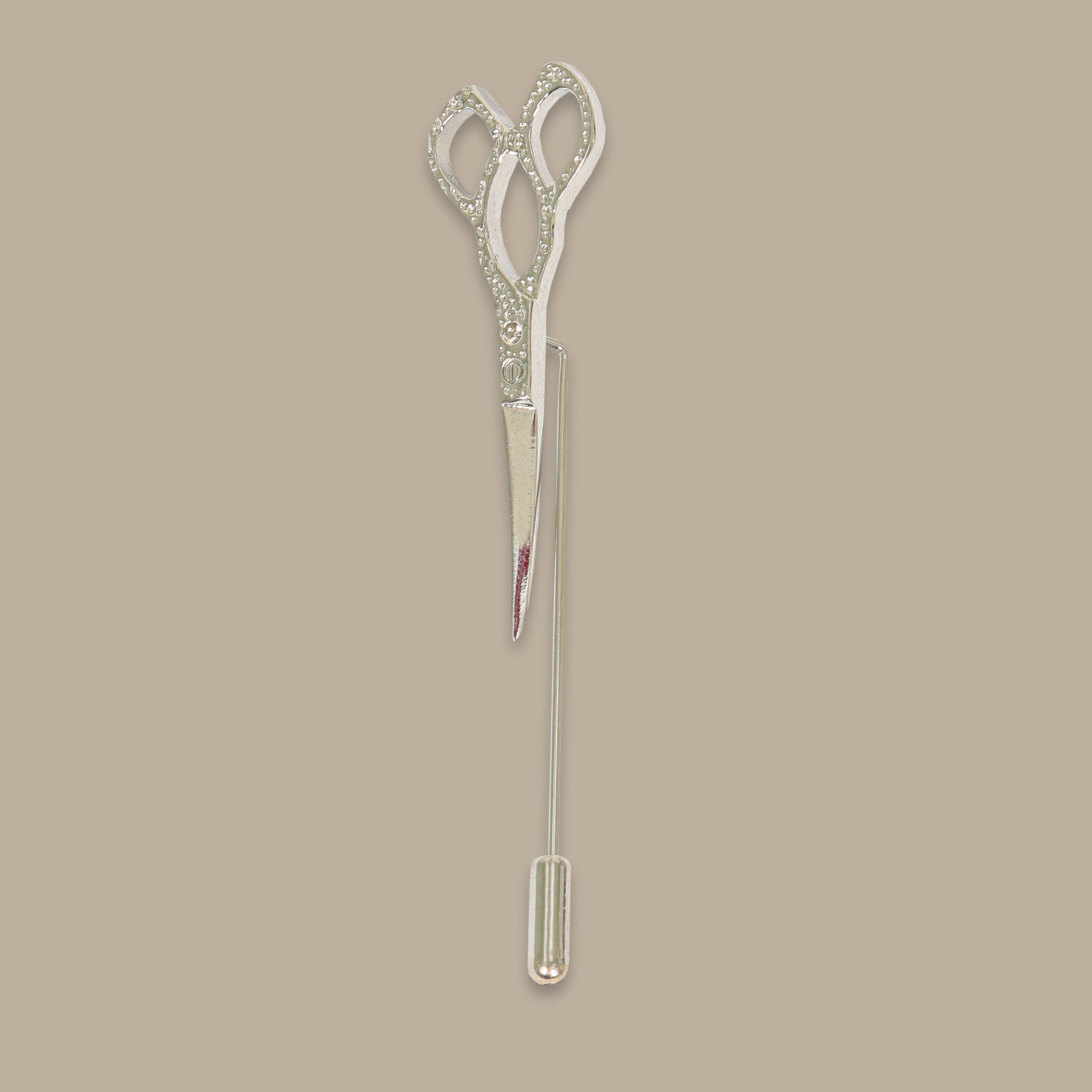 Silver Scissor Pin