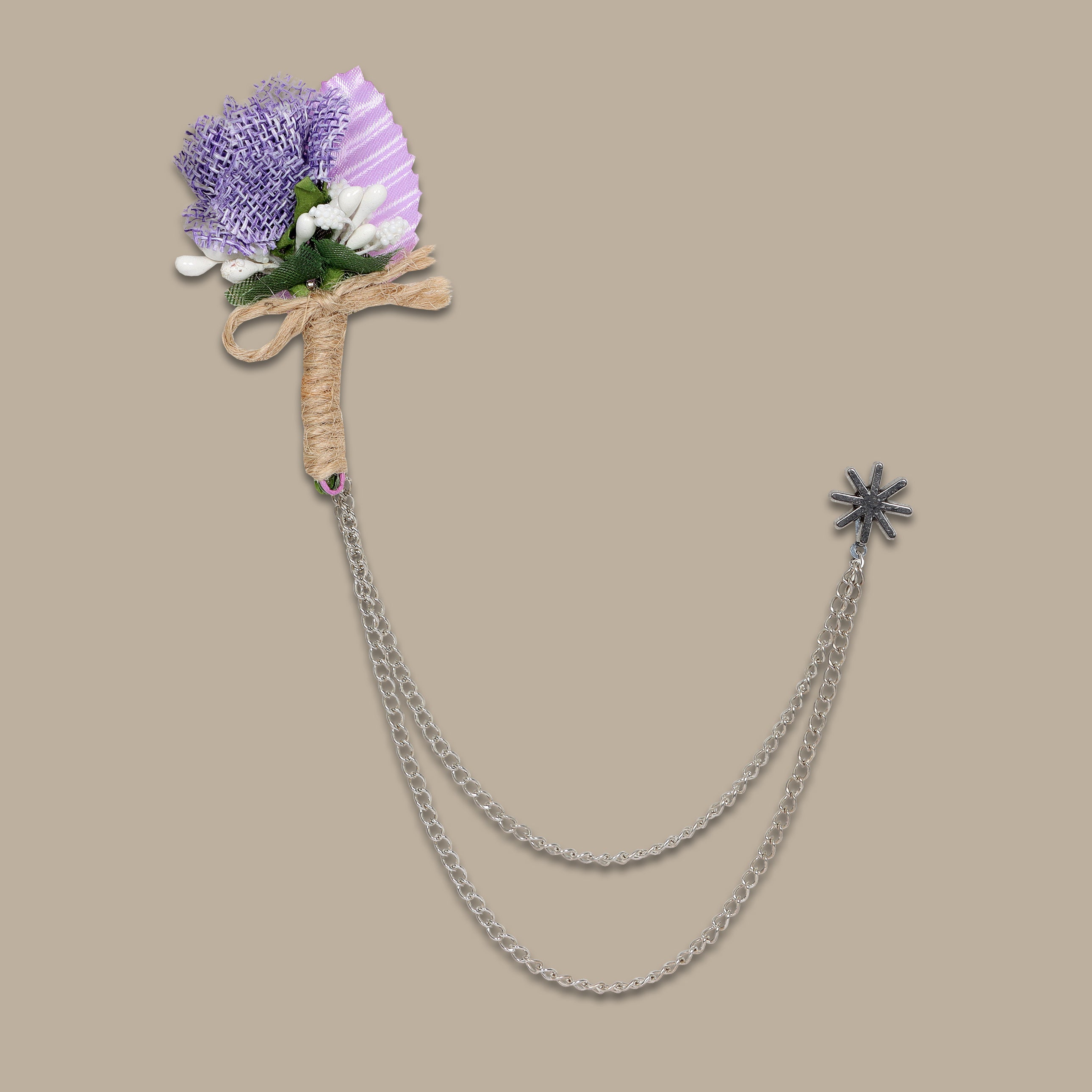 Purple Flower Double Chained Pin